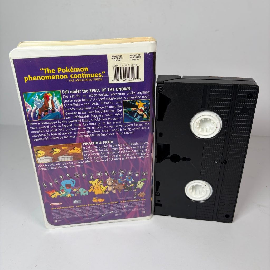 Pokemon 3 The Movie VHS 2001 Clamshell Spell of the Unown Entei Kids WB Warner