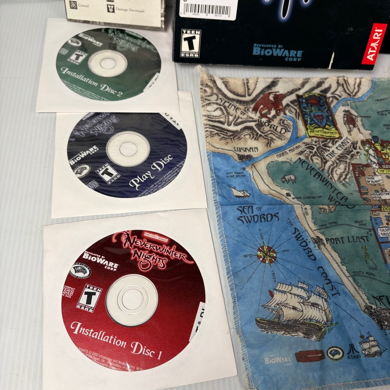 Neverwinter Nights Big Box PC CD-ROM Video Game RPG BioWare Complete Cloth Map