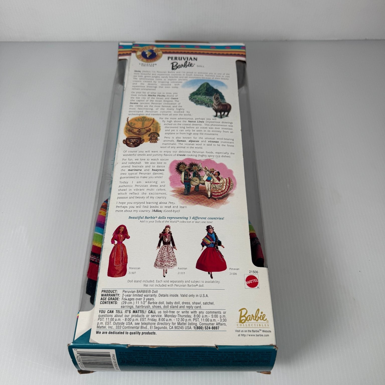Mattel Peruvian Barbie Dolls of the World 11.5in Collector Edition