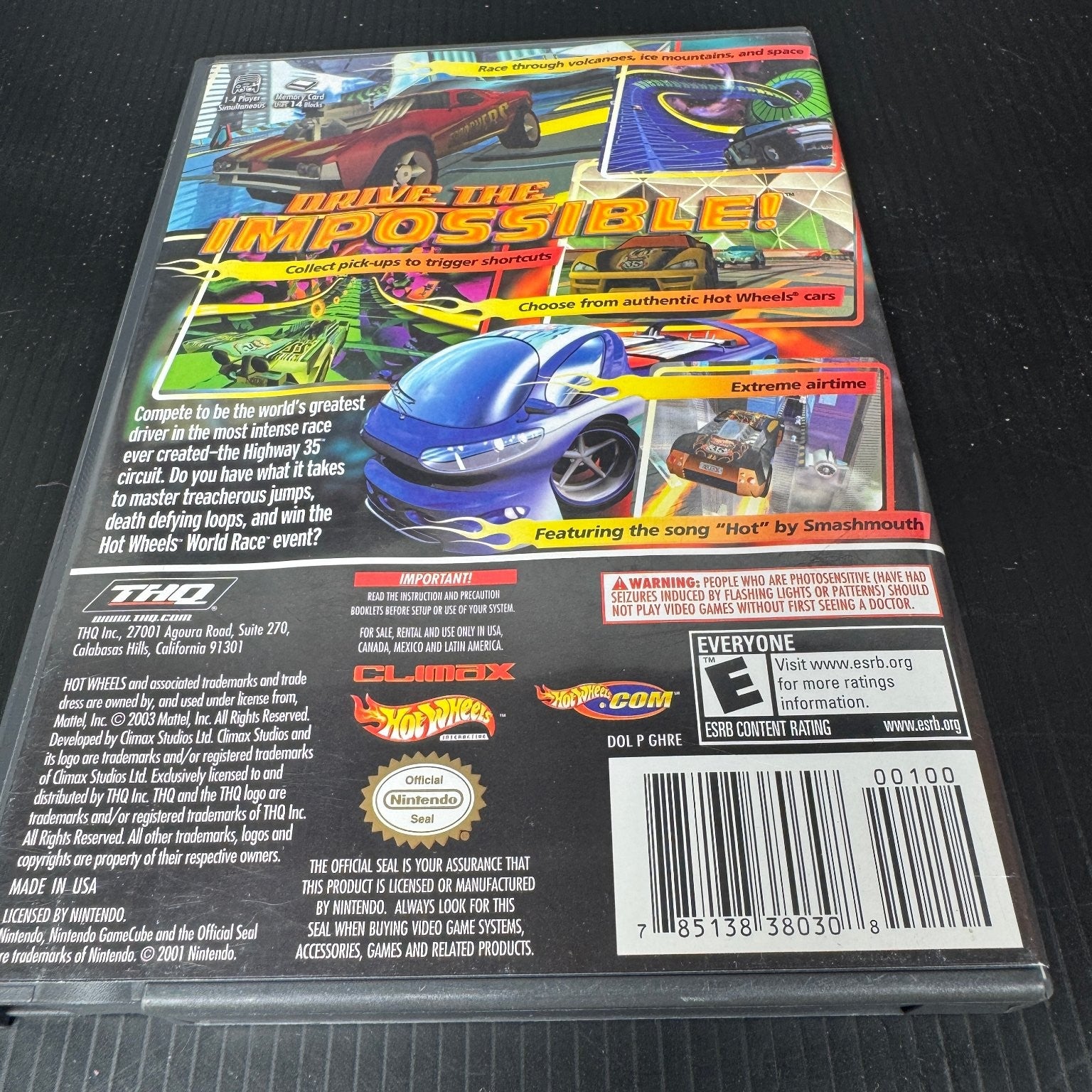Hot Wheels World Race Nintendo GameCube Complete CIB Video Game Racing