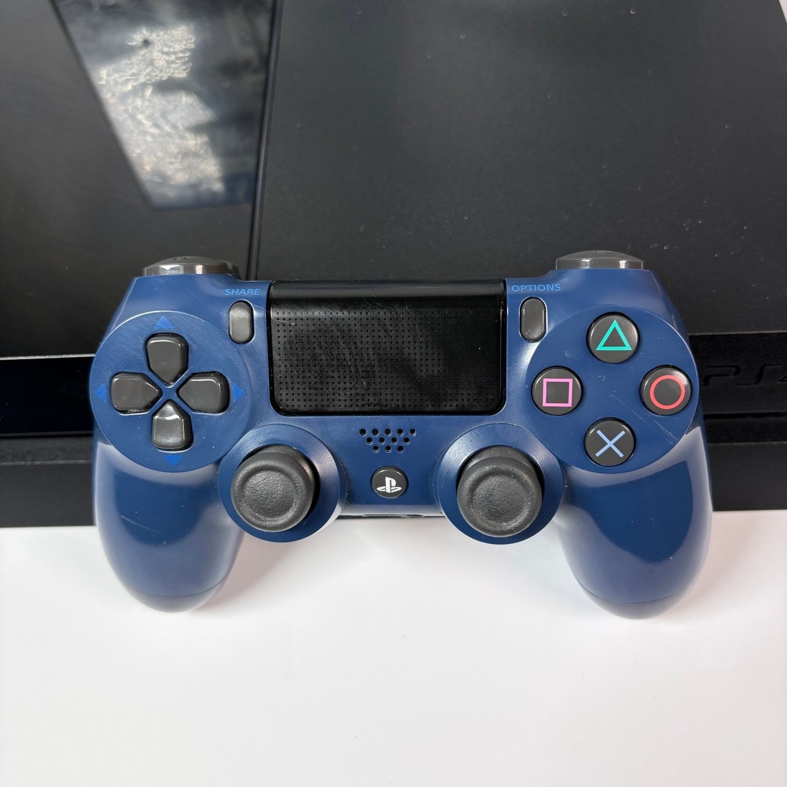 Sony PlayStation 4 PS4 CUH-1001A Black Console 500GB w/ Blue Controller & Games