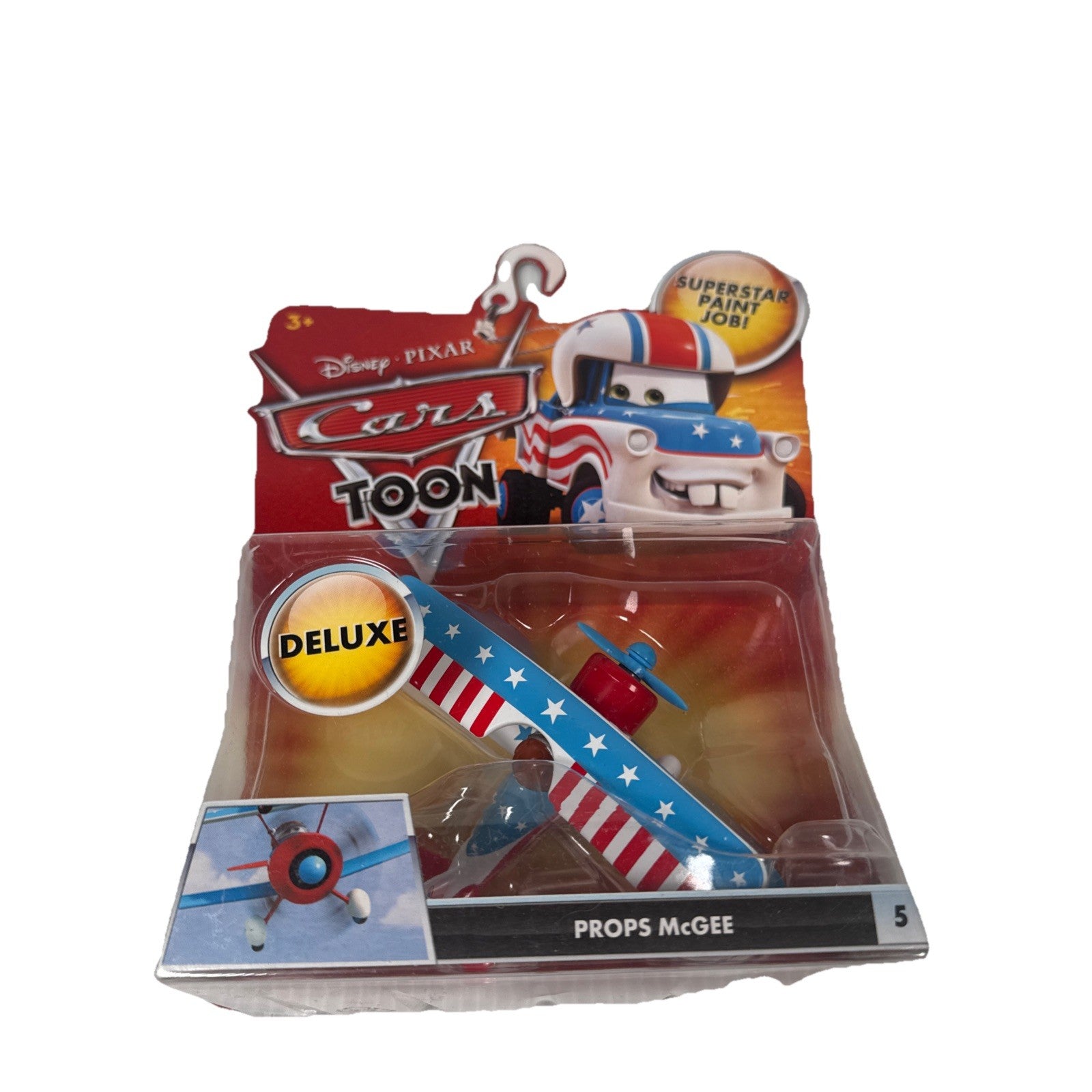 Disney Cars Toon Mega Deluxe PROPS MCGEE Superstar Paint Job Mater The Greater