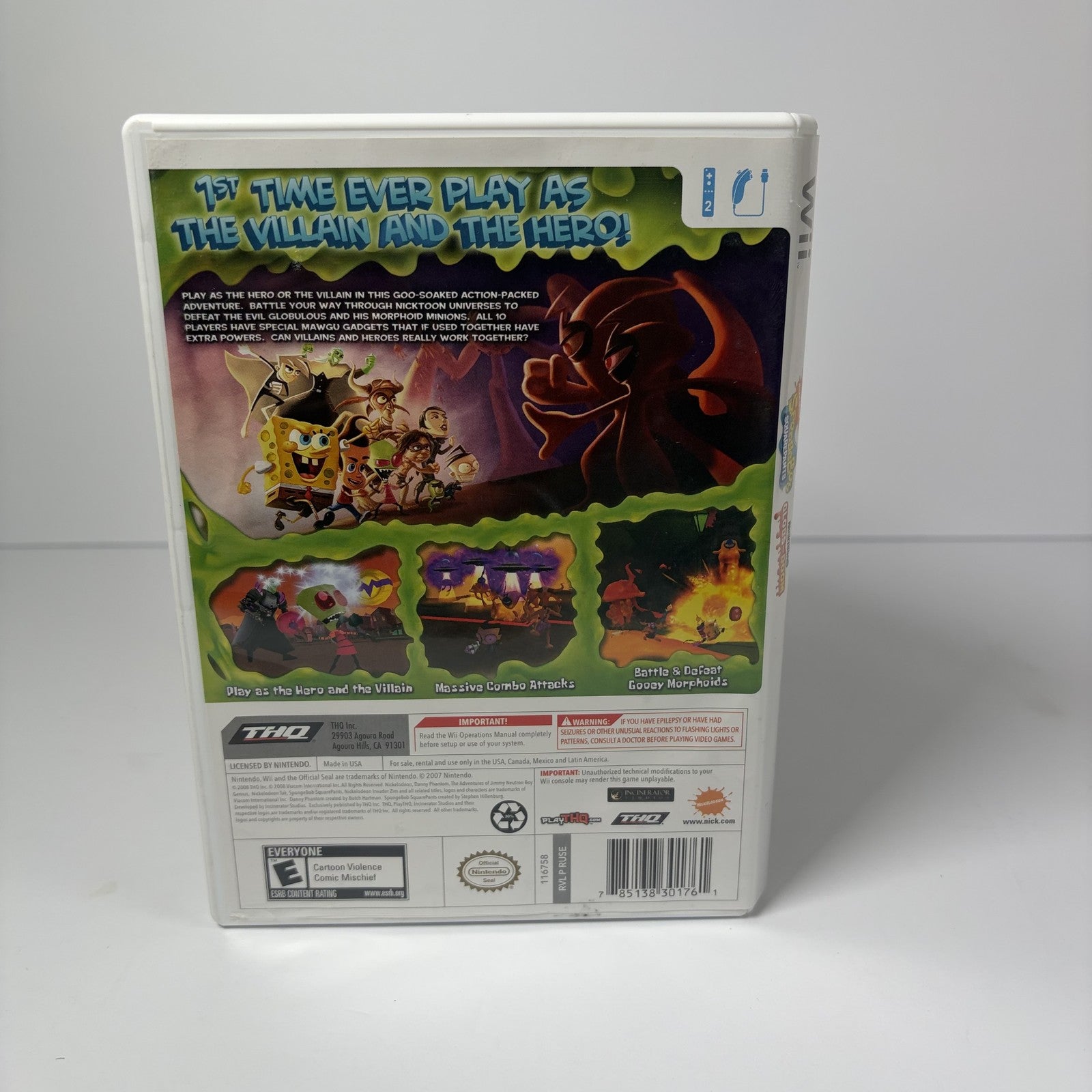 SpongeBob SquarePants Nicktoons Globs of Doom Nintendo Wii Game Tested Complete