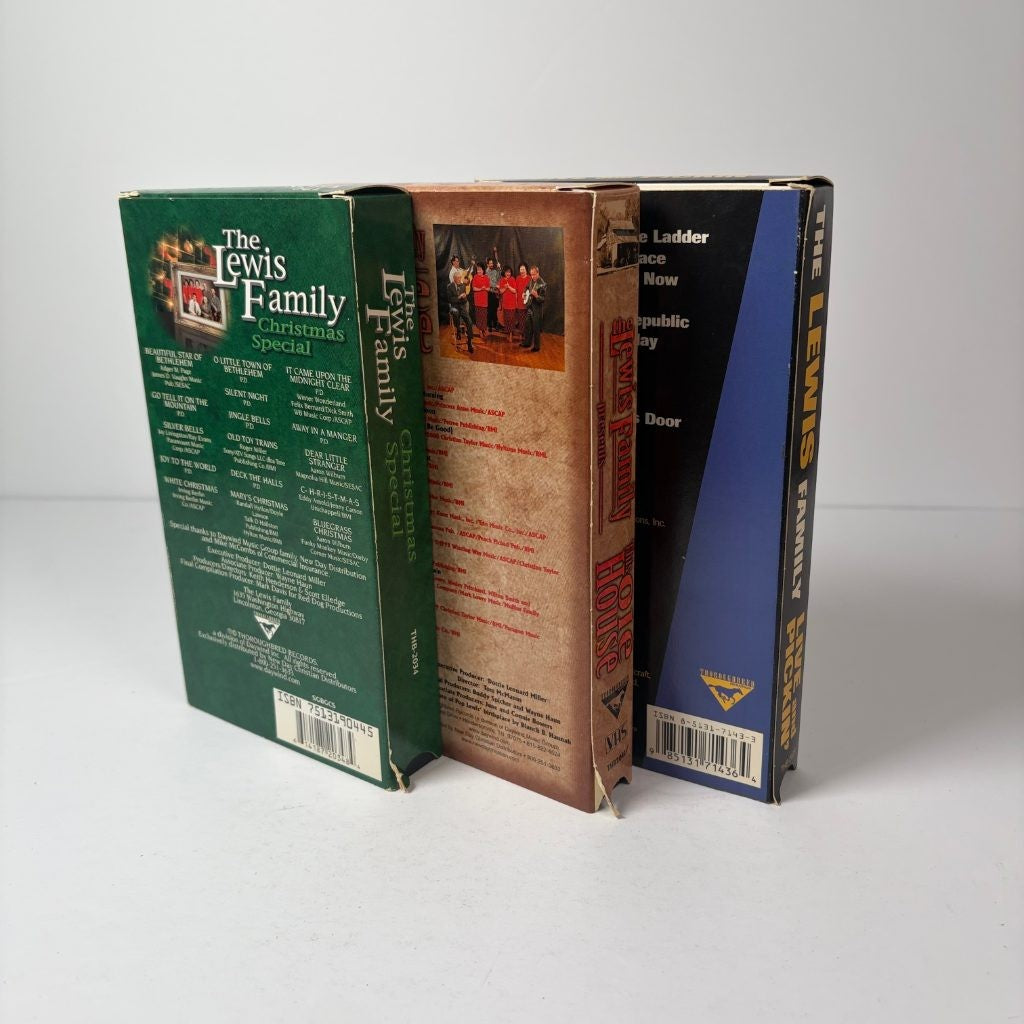 The Lewis Family VHS Lot of 3 Christmas Special This Ole House Live and Pickin