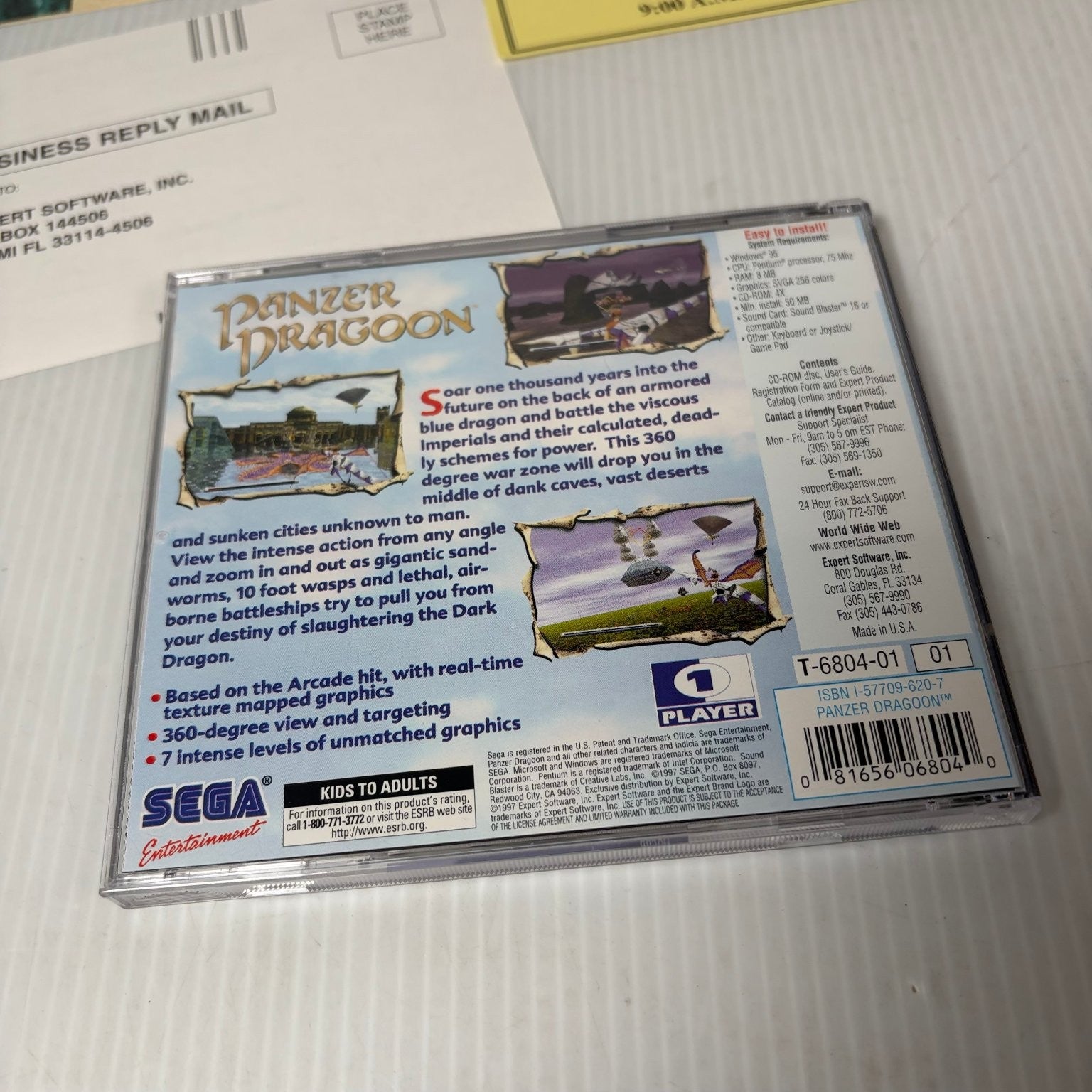 Panzer Dragoon Sega PC Collection Big Box PC Video Game Windows 95 Sega Port