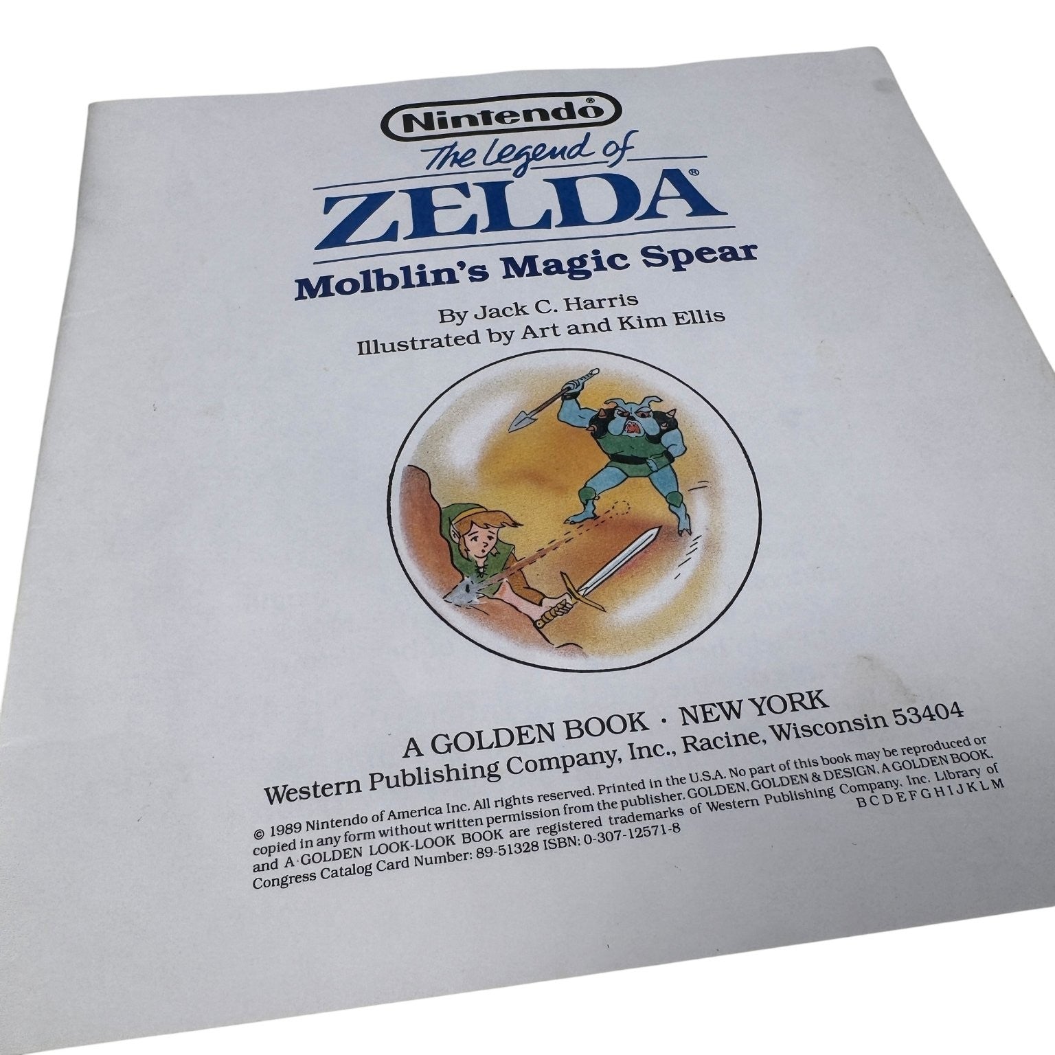 The Legend of Zelda Molblin's Magic Spear 1989 Paperback Golden Book