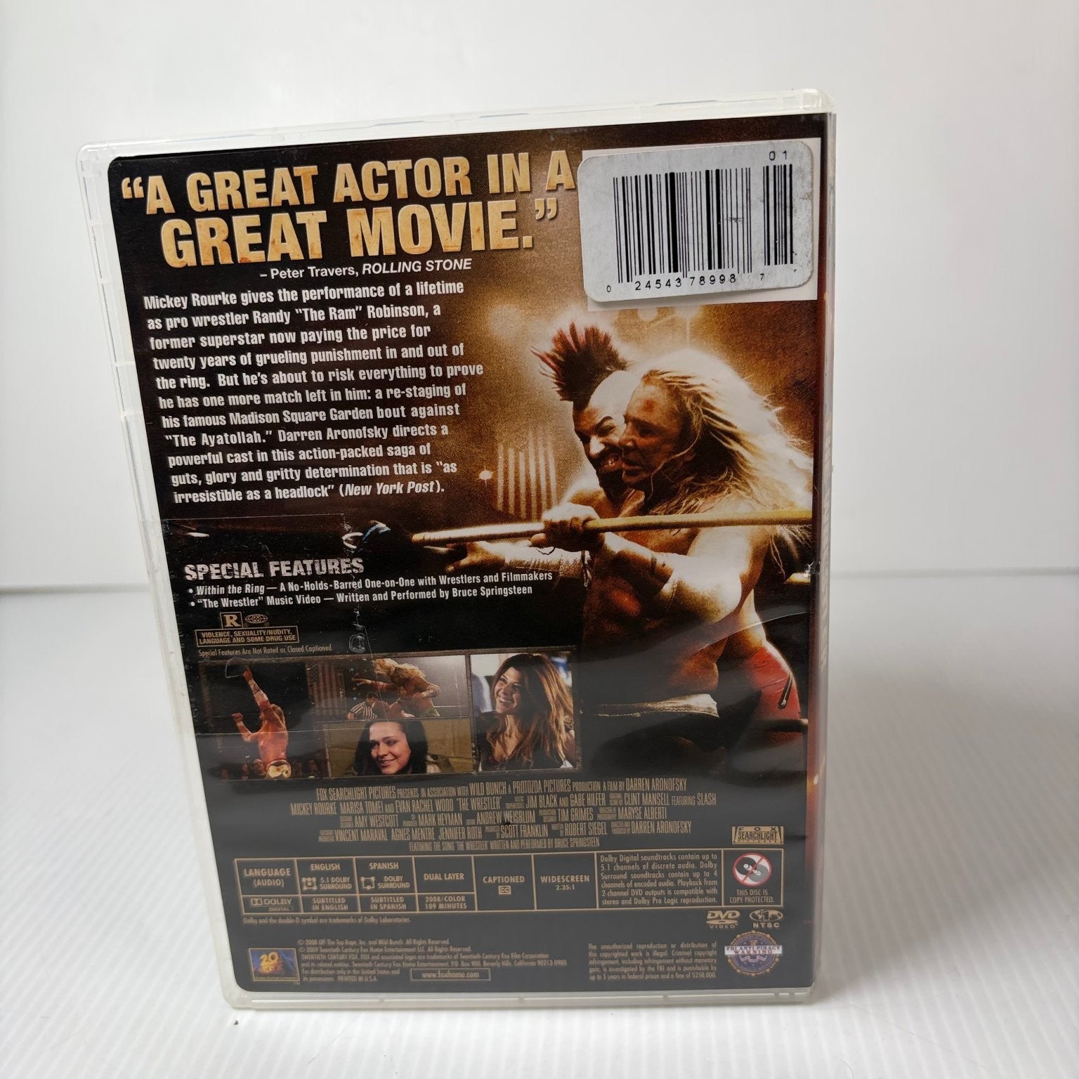 The Wrestler DVD 2008 Mickey Rourke Darren Aronofsky Marisa Tomei Special