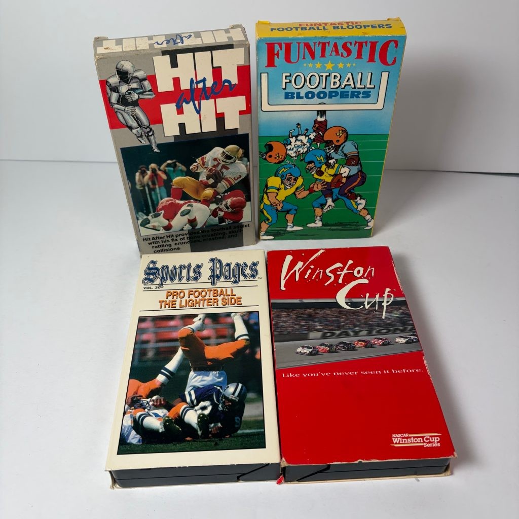 Sports VHS Lot of 4 Football Bloopers NASCAR Winston Cup Pro Football