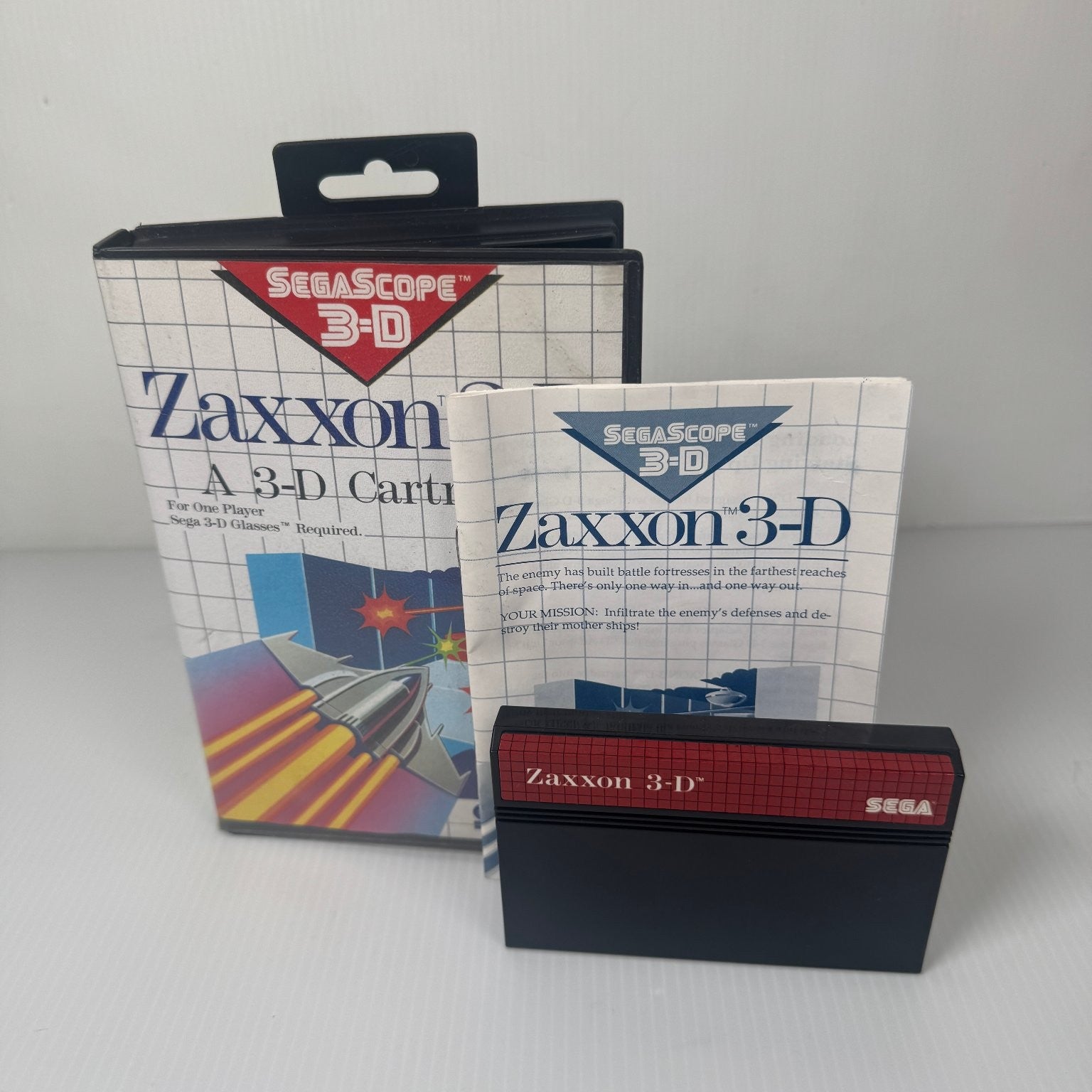Zaxxon 3-D Sega Master System Video Game Segascope 3-D Game Complete CIB