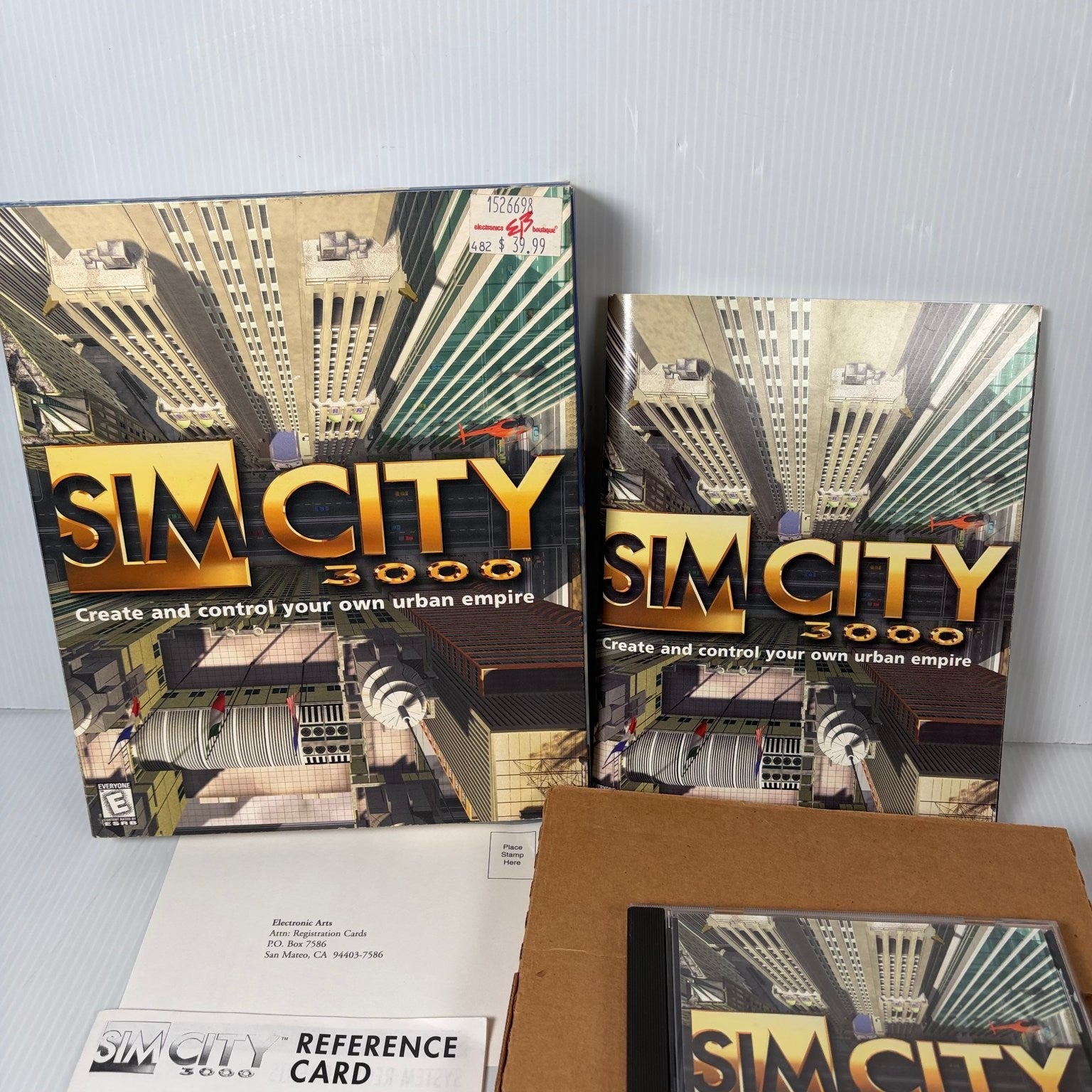 SimCity 3000 Big Box PC CD-ROM Video Game Maxis Simulation City Builder Complete