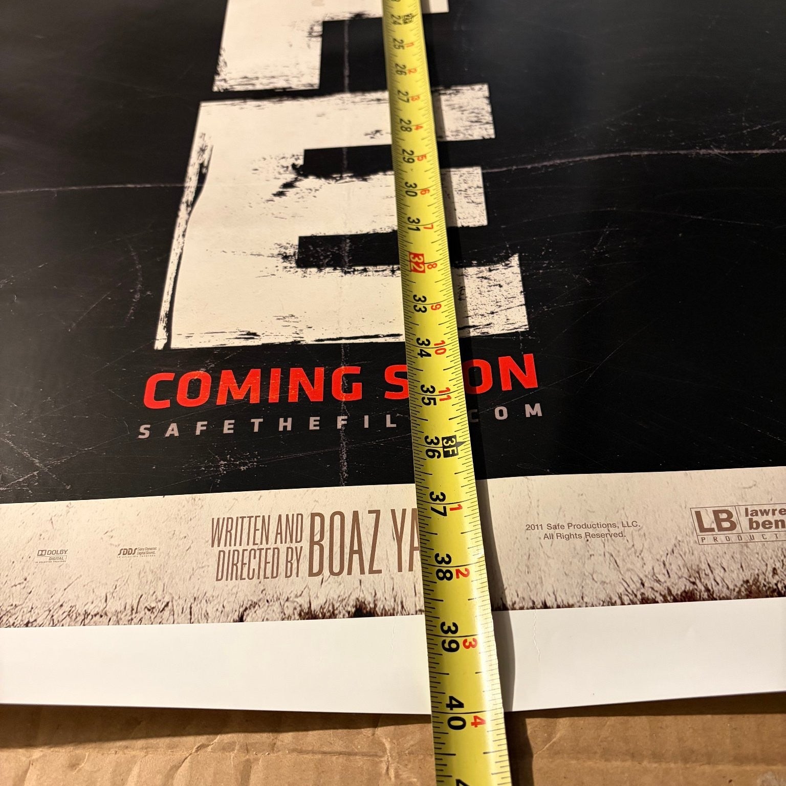 Safe 2012 Advance Teaser One Sheet Movie Poster Jason Statham Double Sided 27x40