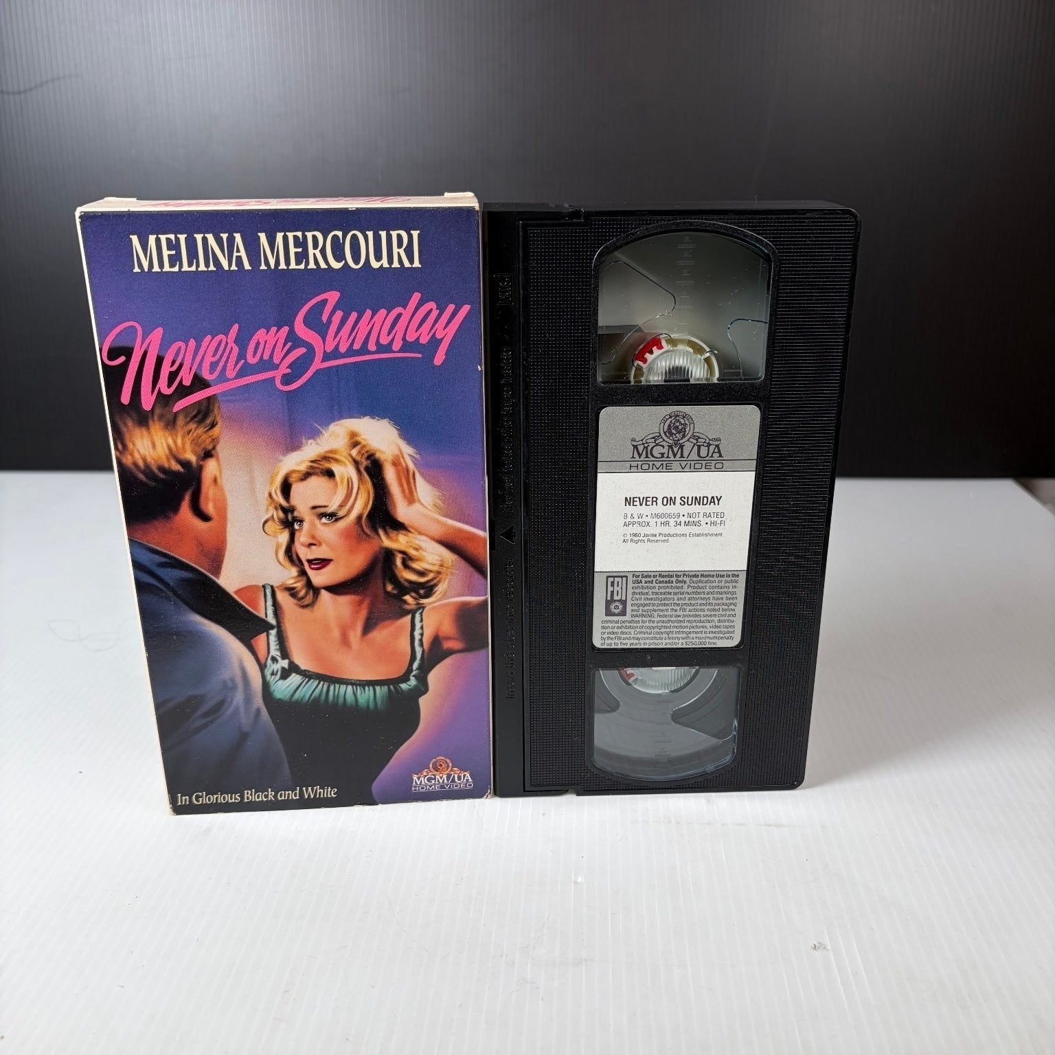 Never on Sunday VHS 1960 Drama Original Release MGM/UA Home Video