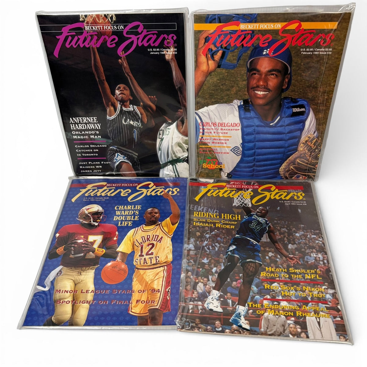90s Beckett Focus on Future Stars Magazine Lot of 17 Shaq Chipper Jones Grant