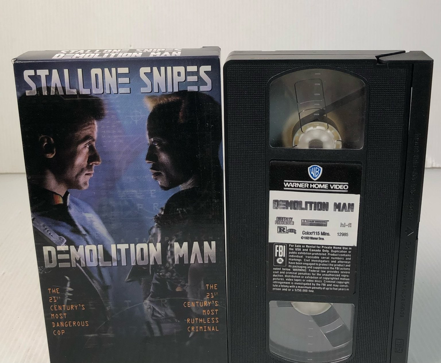 Demolition Man VHS 1993 Action Sci-Fi Warner Home Video Stallone Snipes