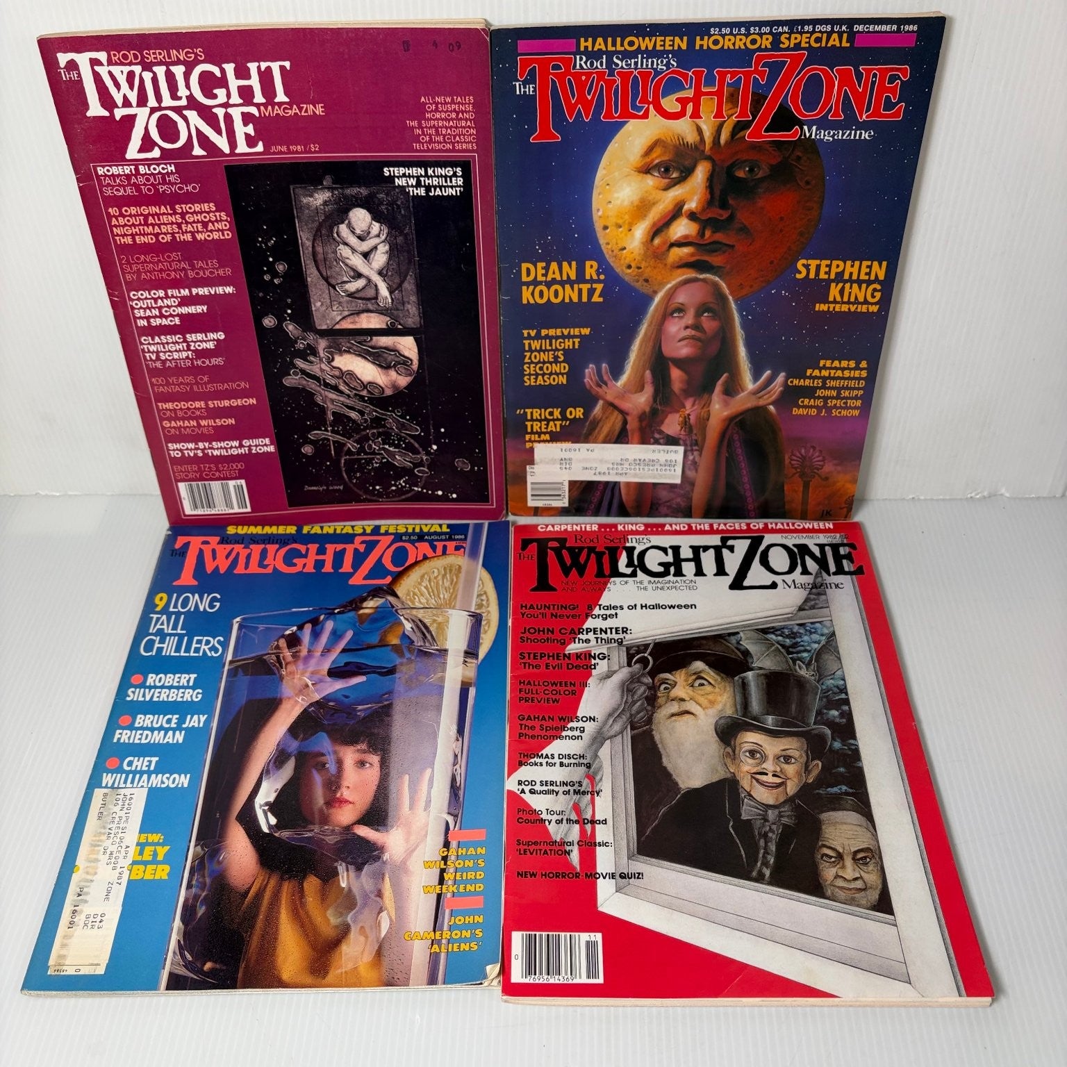 Twilight Zone Magazine Lot of 8 Issues Stephen King The Jaunt Horror Sci-Fi