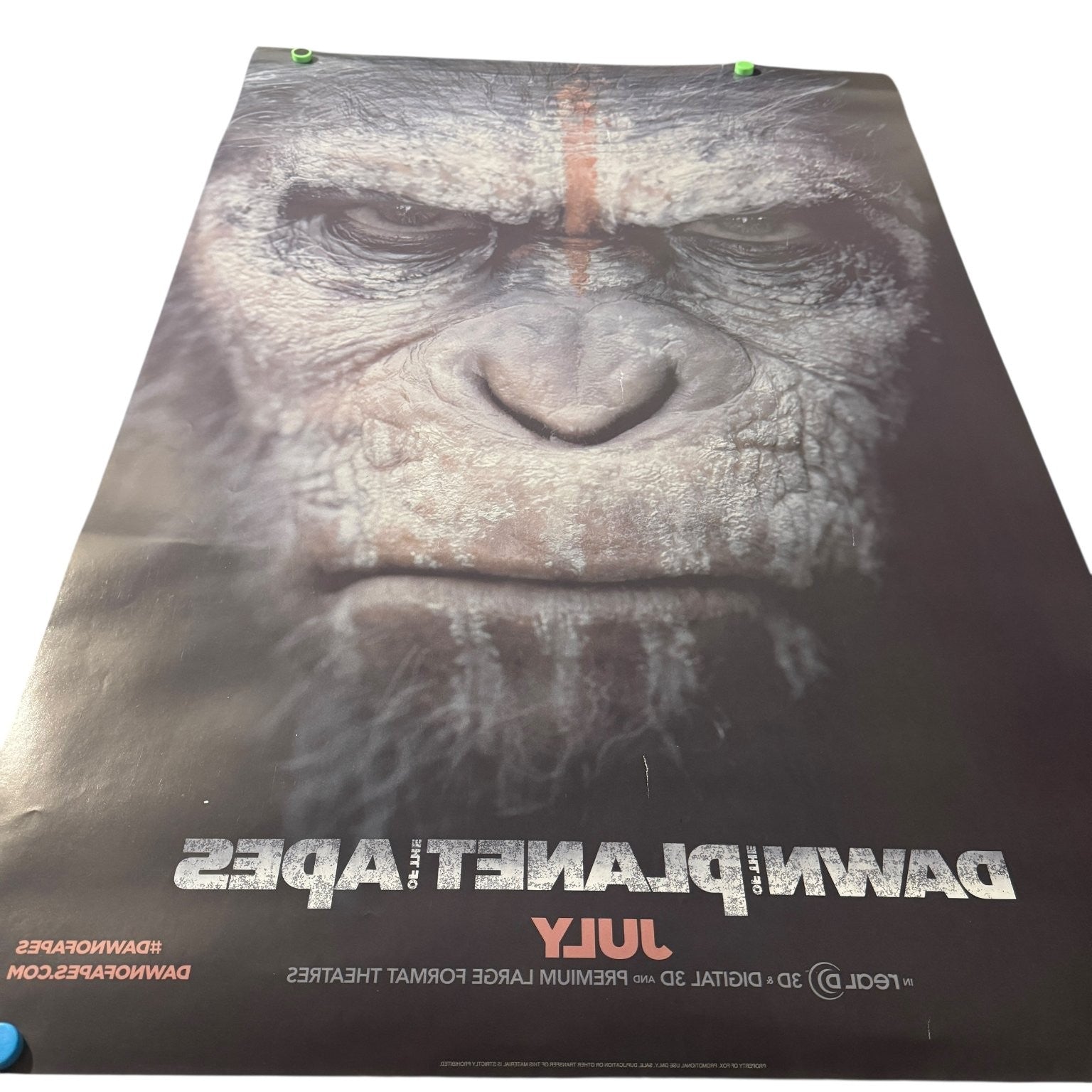 Dawn of the Planet of the Apes 2014 Original Double Sided One-Sheet Movie Poster
