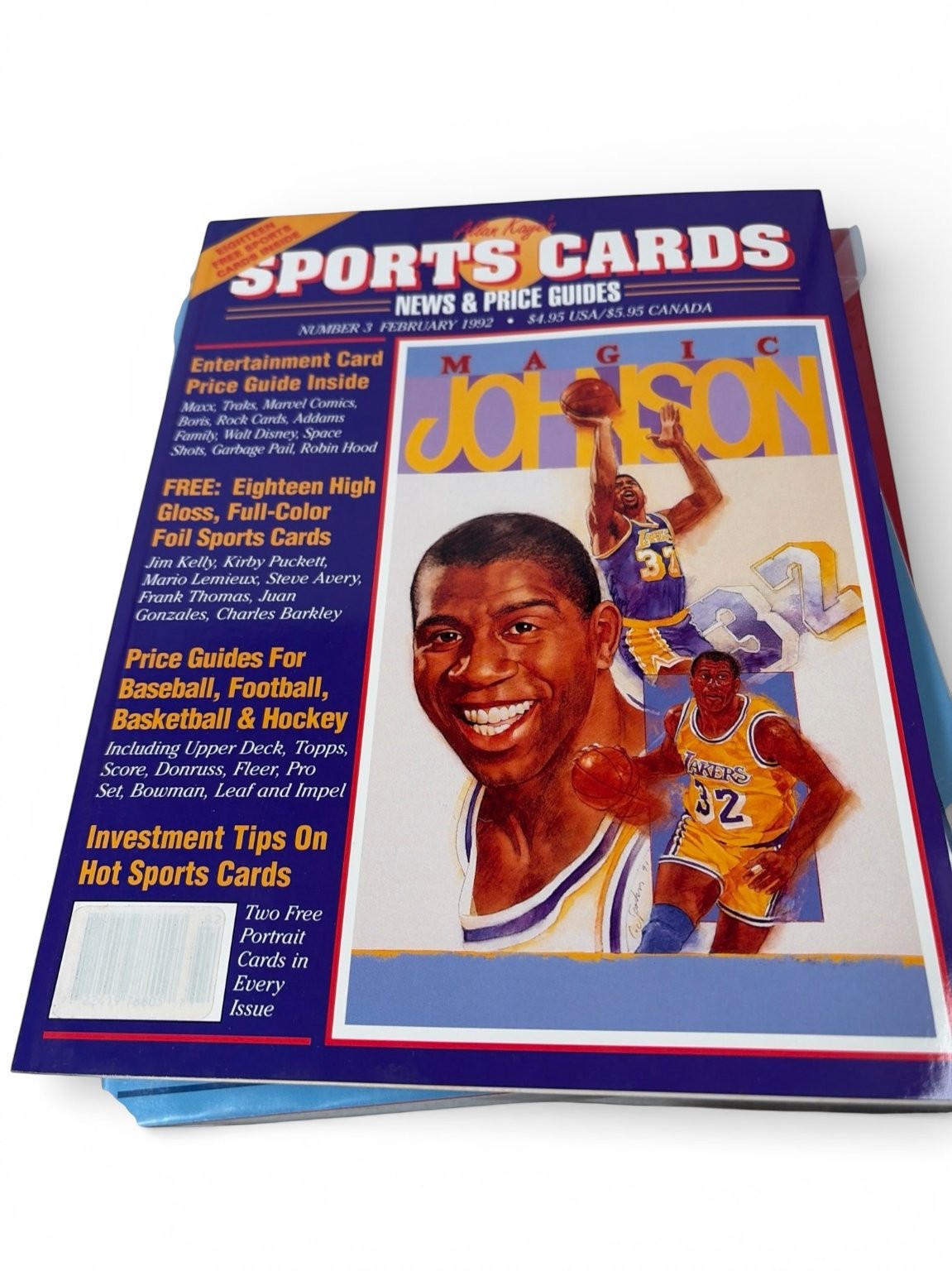 Sports Cards News & Price Guides Feb 1992 #3 Magic Johnson with Cards