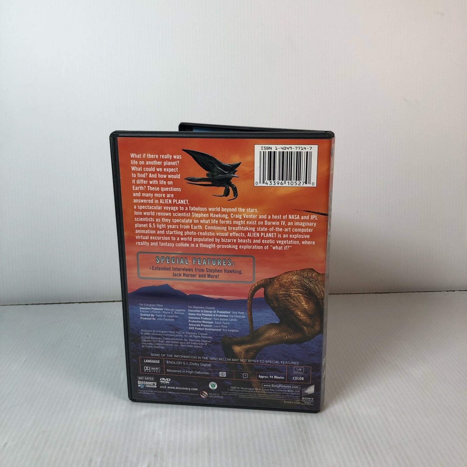 Alien Planet DVD 2005 Discovery Channel Stephen Hawking, Jack Horner Interviews