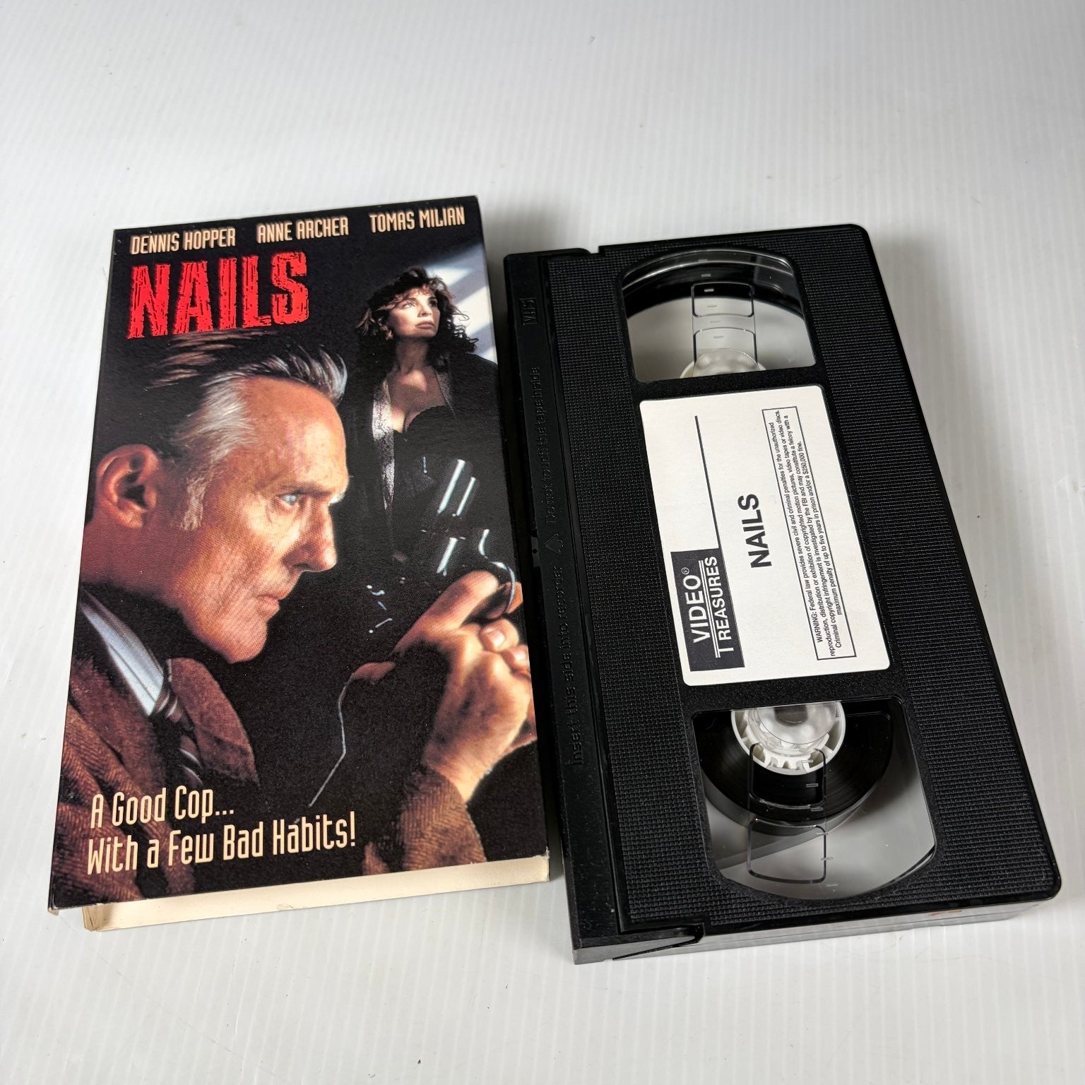 Nails VHS 1992 Action Thriller Dennis Hopper Video Treasures