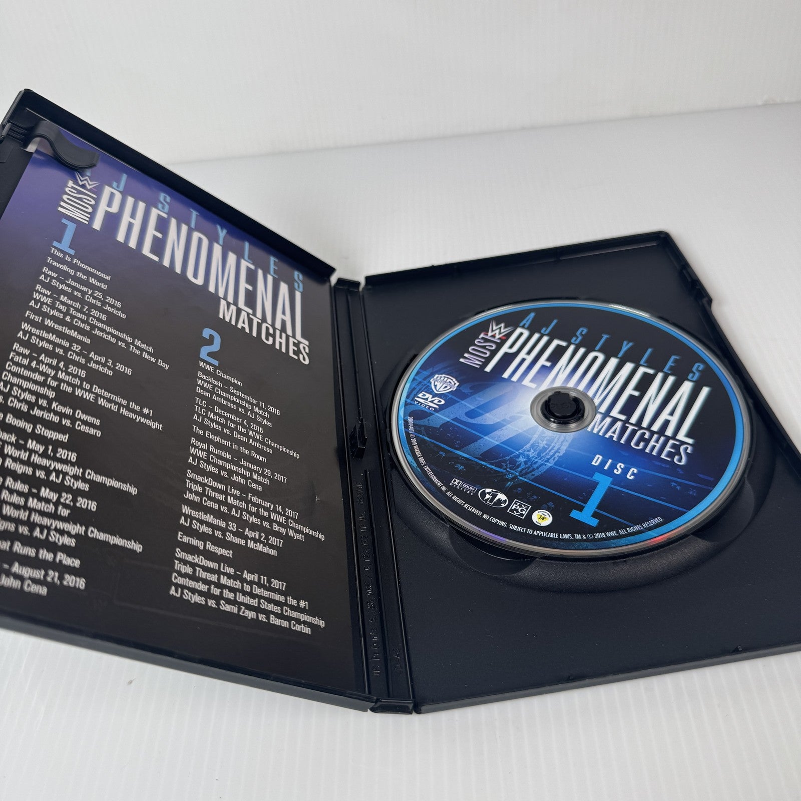 AJ Styles Most Phenomenal Matches DVD 2018 WWE Wrestling 3 Disc Set