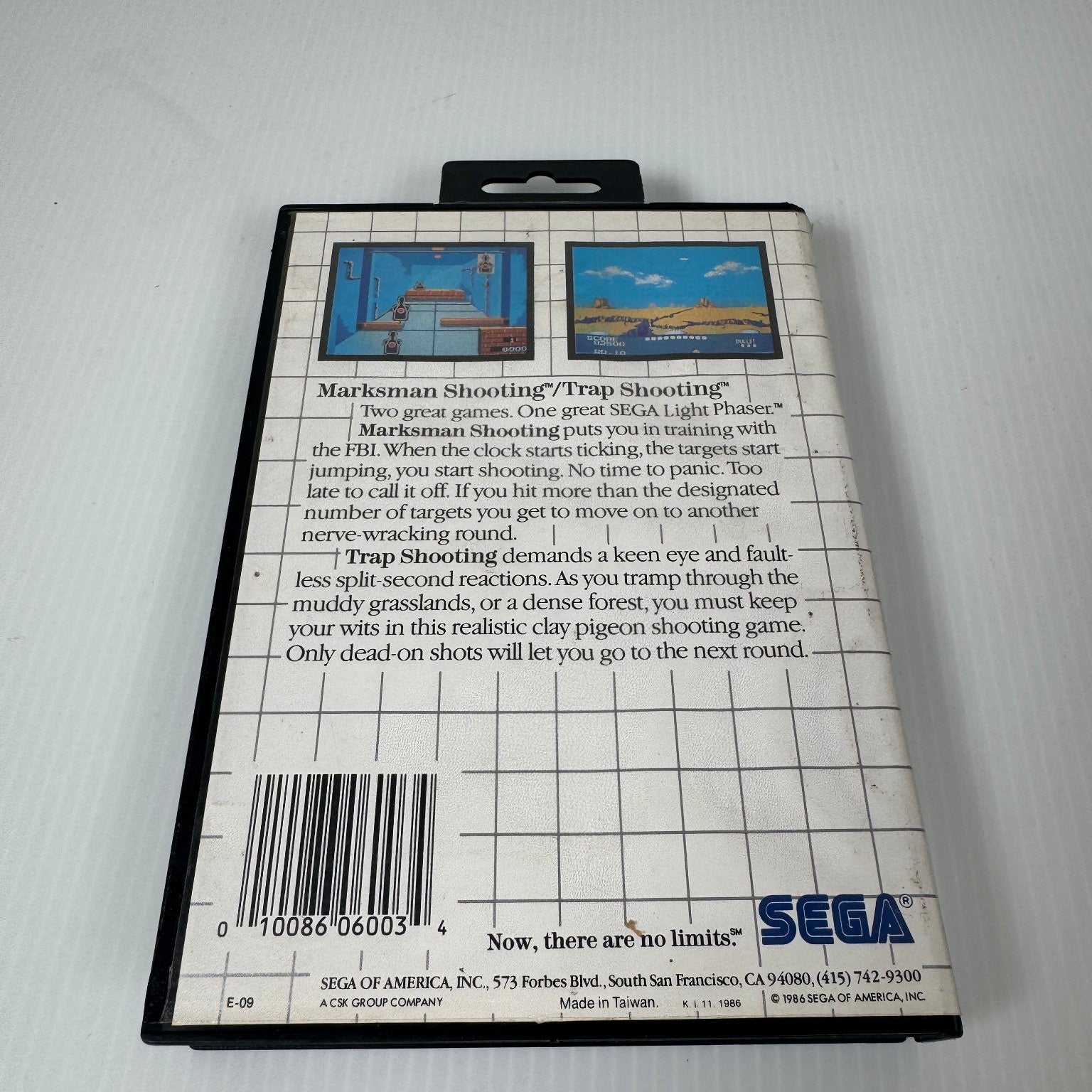 Marksman Shooting & Trap Shooting Sega Master System Video Game Light Phaser