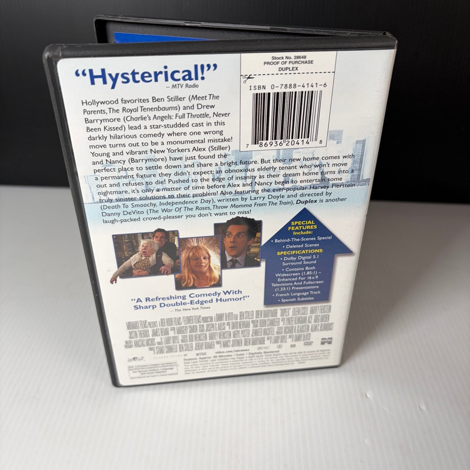 Duplex DVD 2003 Ben Stiller Drew Barrymore Comedy Special Features
