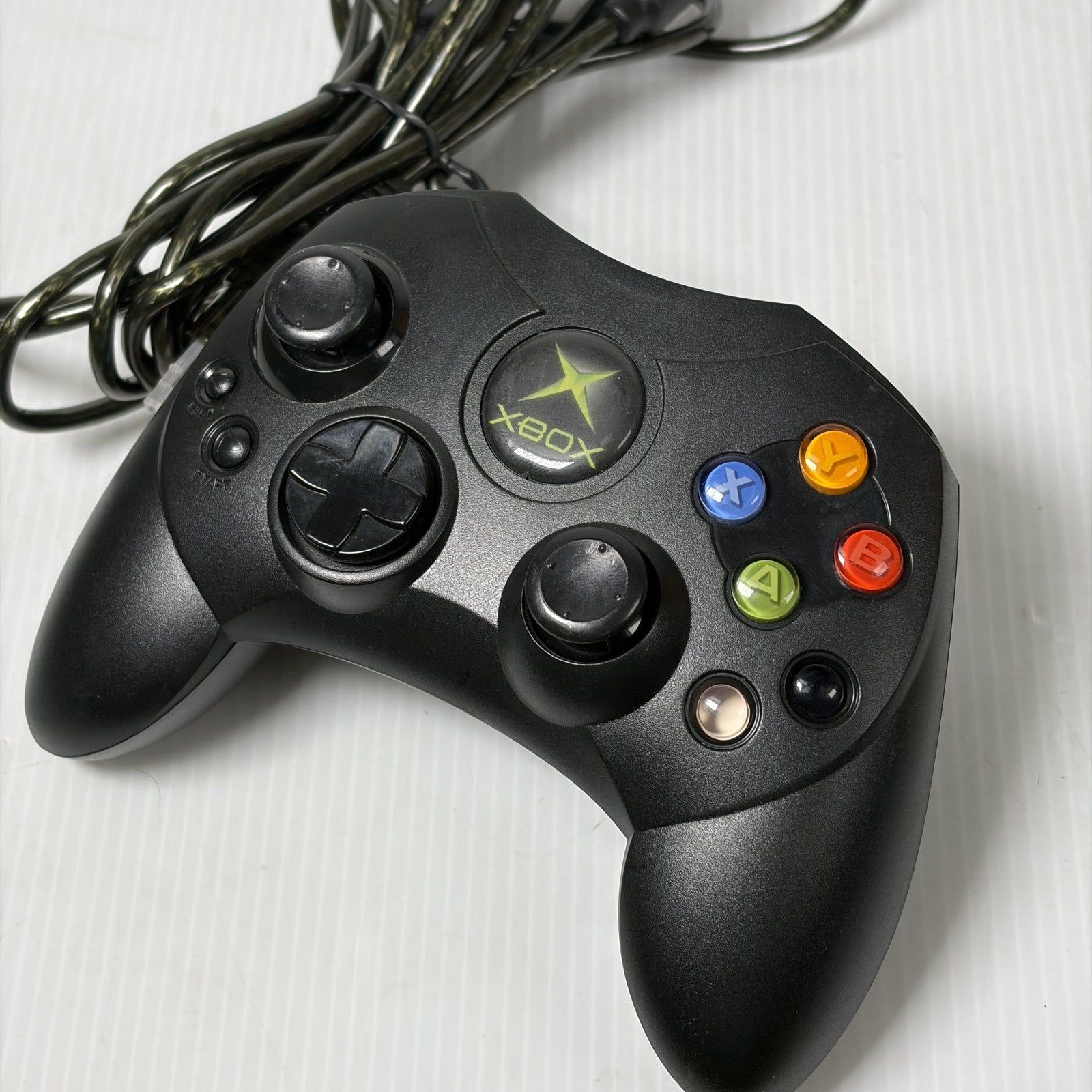 Original Microsoft Xbox Controller S Black Wired OEM Official Tested Working