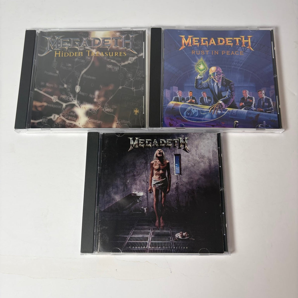 Megadeth Lot of 3 Countdown, Rust in Peace, Hidden Treasures Thrash Heavy Metal