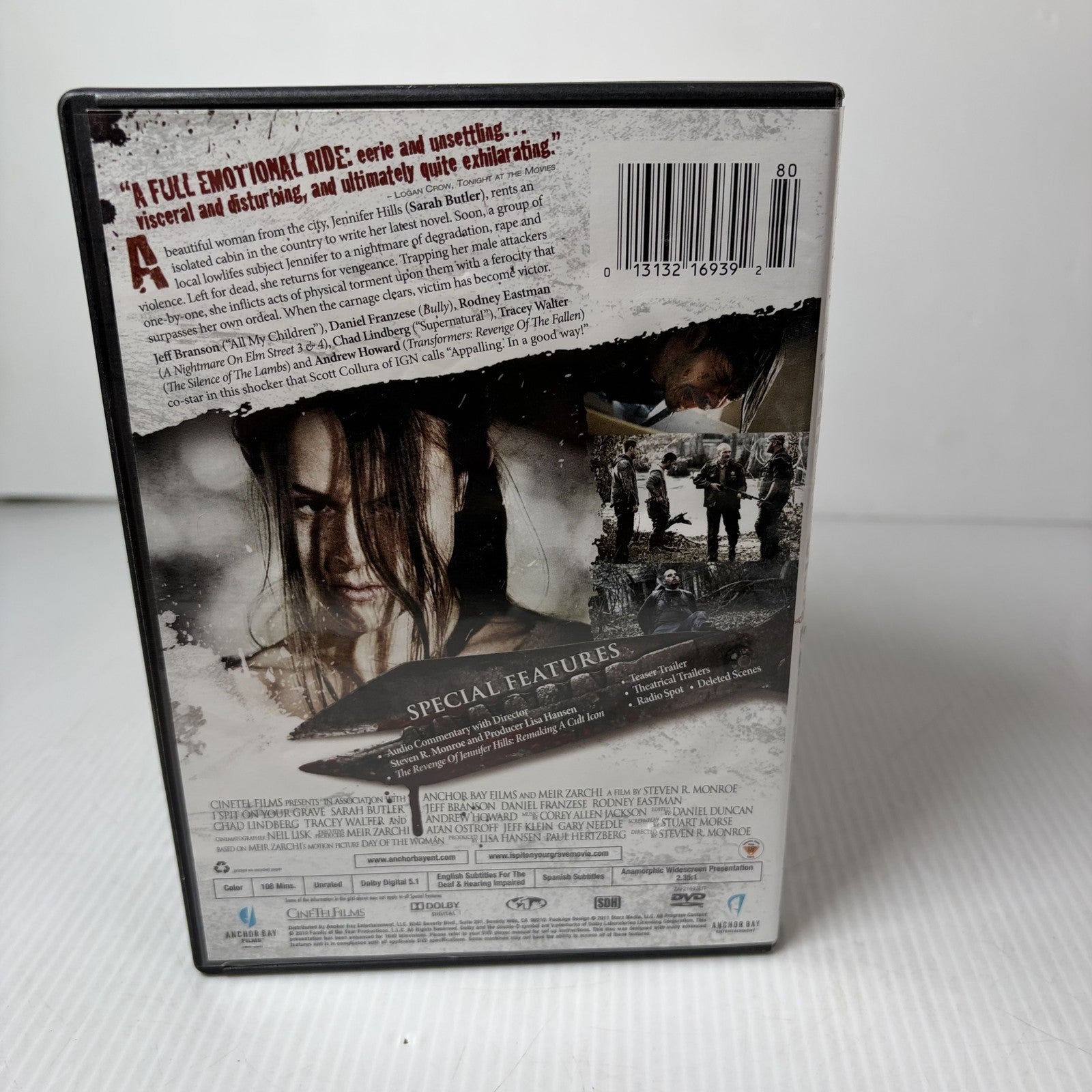 I Spit on Your Grave Unrated DVD Horror Thriller Sarah Butler Steven R. Monroe