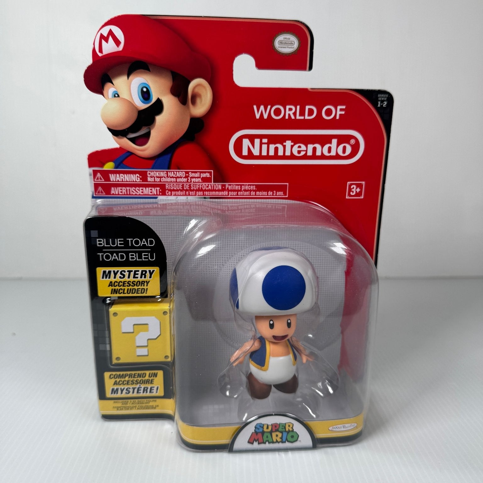World of Nintendo Blue Toad Super Mario Bros. Series 1-2 Jakks Pacific 4”