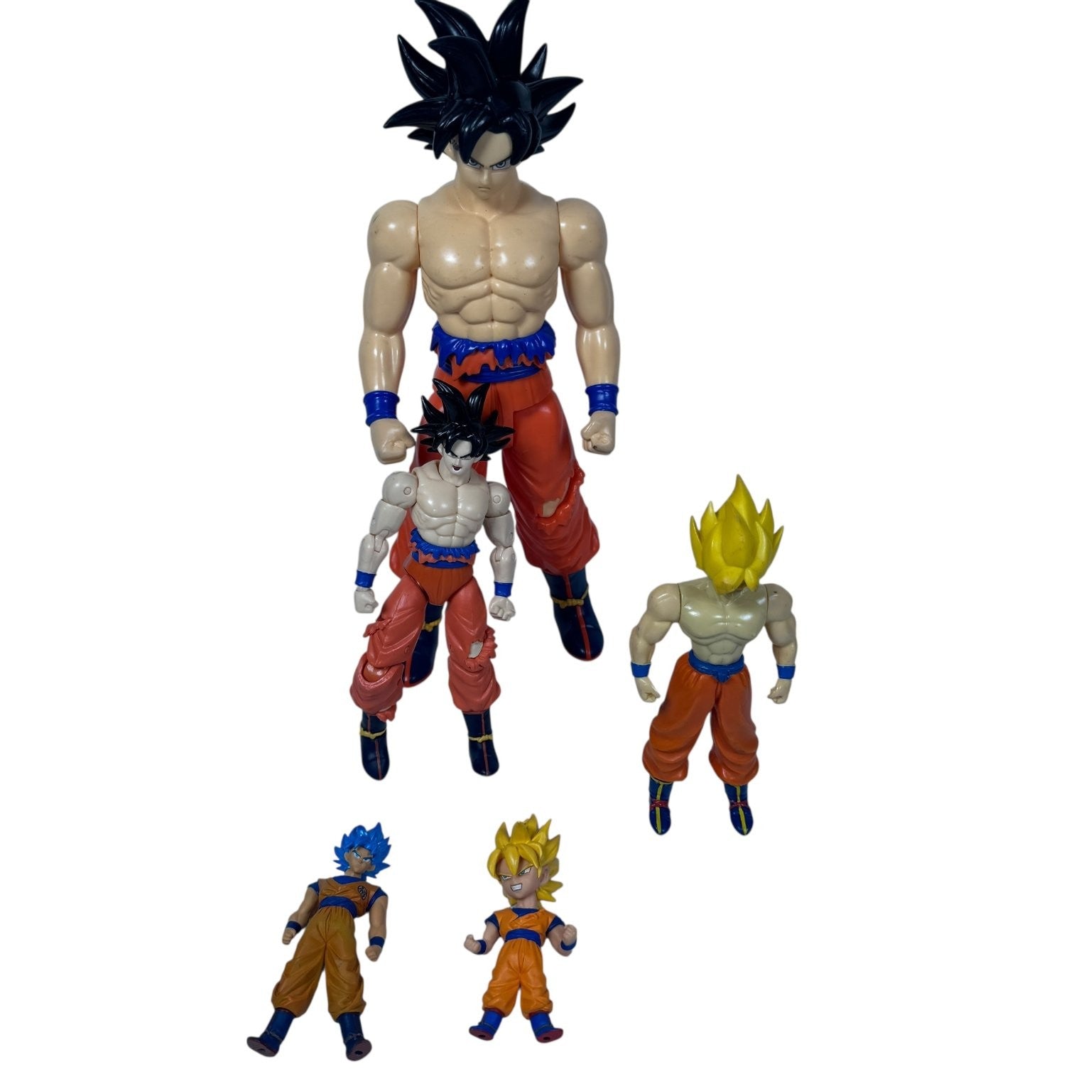 Vintage Mixed Lot of 5 Dragon Ball Z Goku & Vegeta Action Figure Lot Bandai