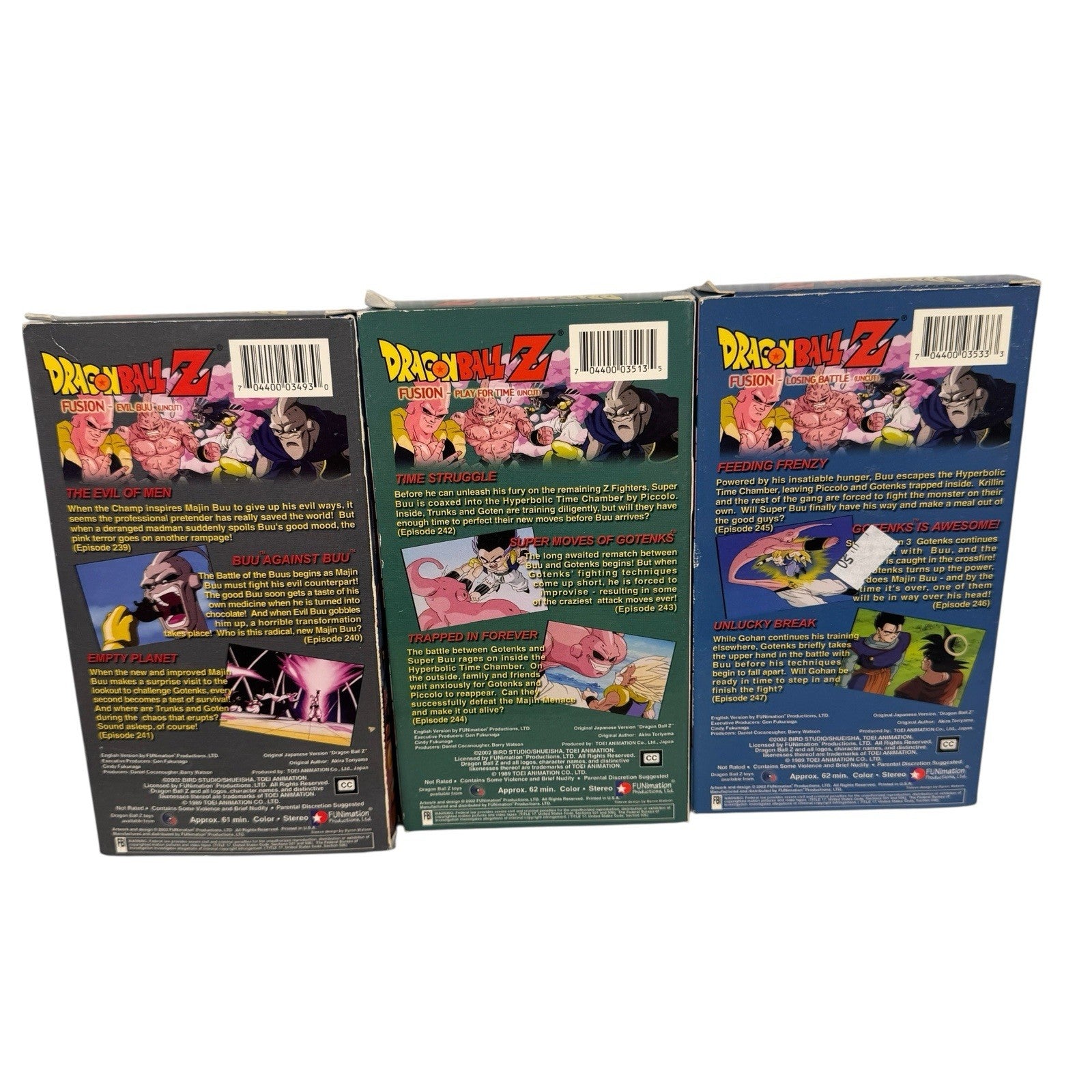 Dragon Ball Z FUSION Saga VHS Complete Set UNCUT Rare Collectible DBZ Tape