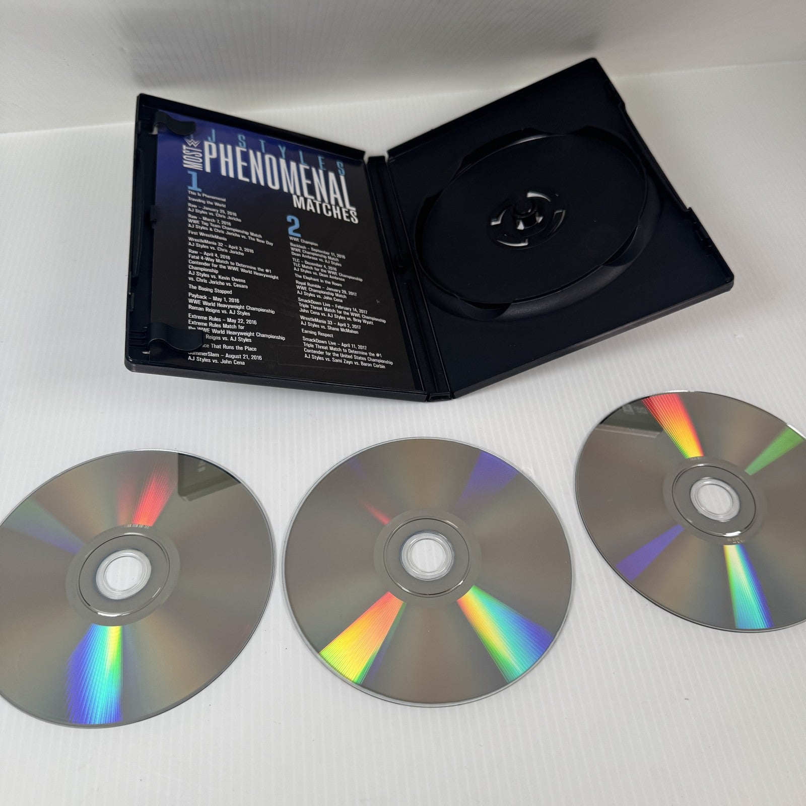 AJ Styles Most Phenomenal Matches DVD 2018 WWE Wrestling 3 Disc Set