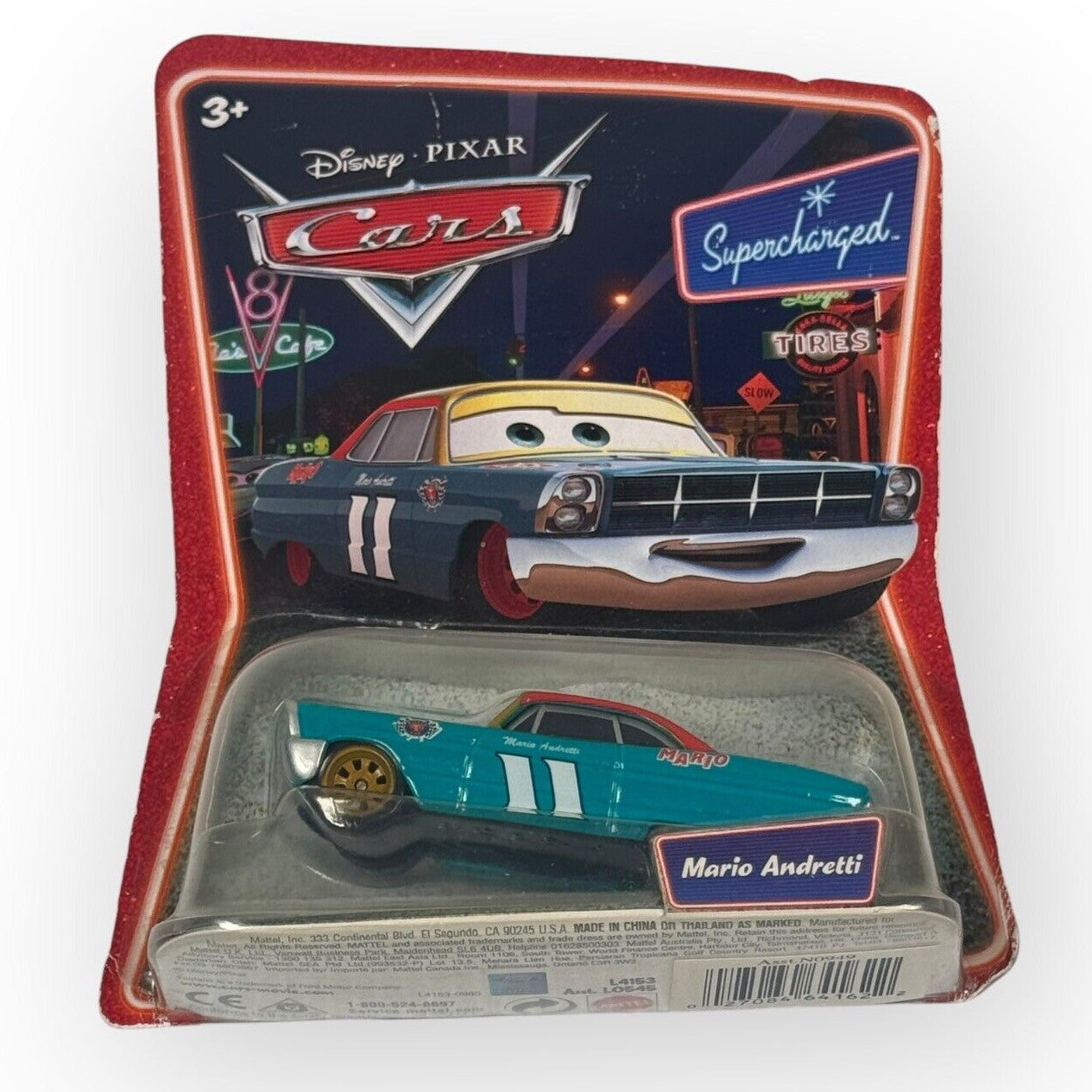 Disney Pixar Cars Mario Andretti Blue Lowrider Mattel Diecast 1:55 Retired