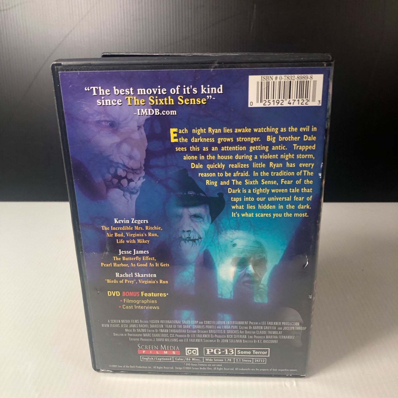 Fear of the Dark DVD 2003 Horror Kevin Zegers Jesse James Screen Media