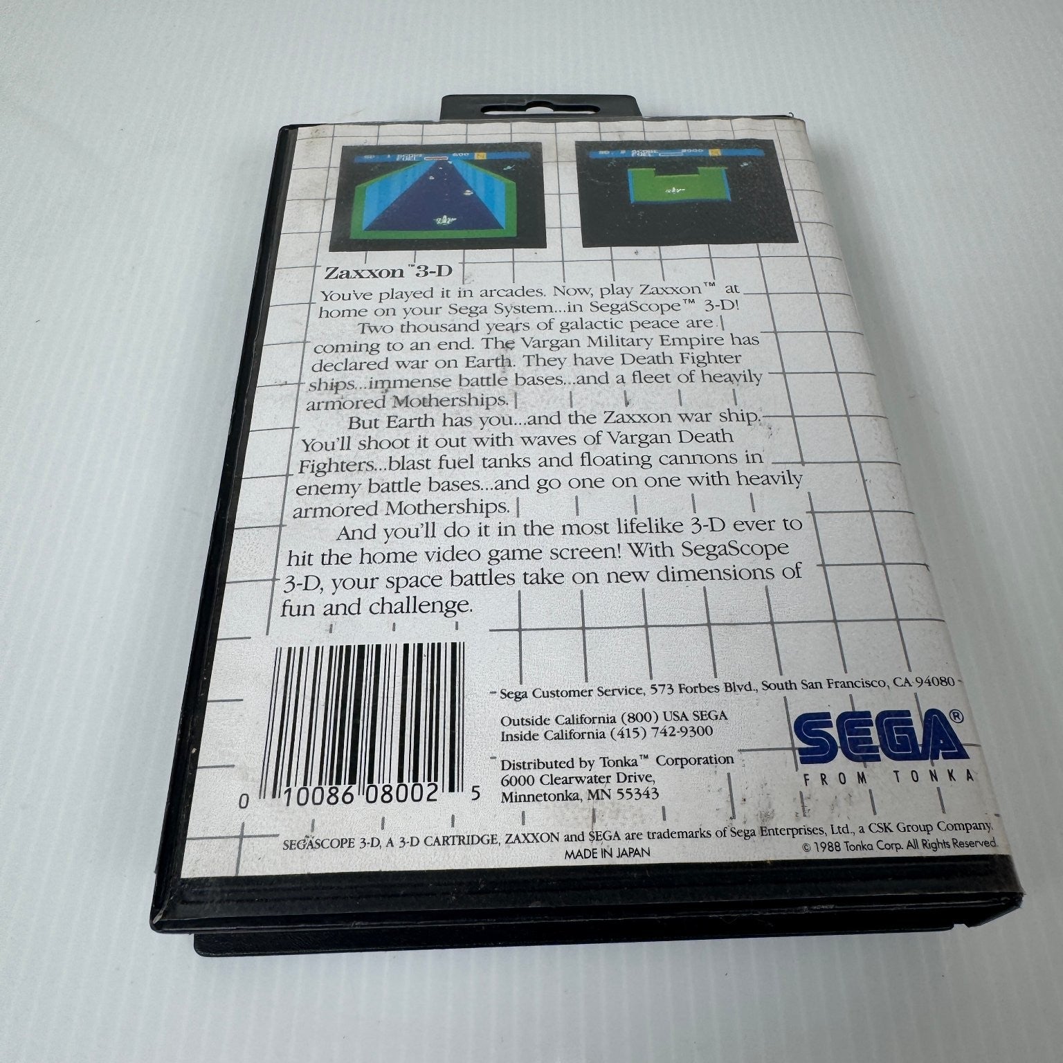 Zaxxon 3-D Sega Master System Video Game Segascope 3-D Game Complete CIB