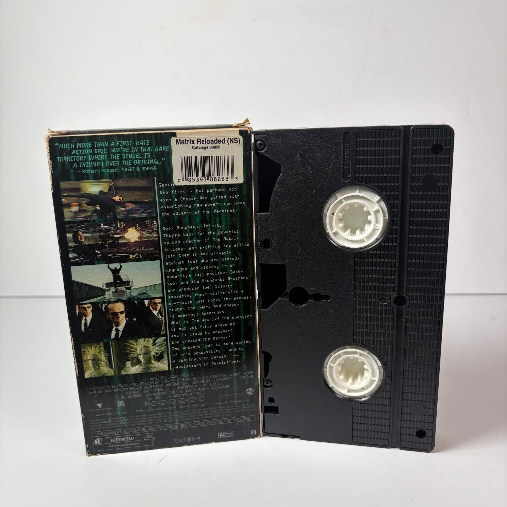 The Matrix Reloaded VHS 2003 Warner Bros Keanu Reeves Sci-Fi Action R Rated
