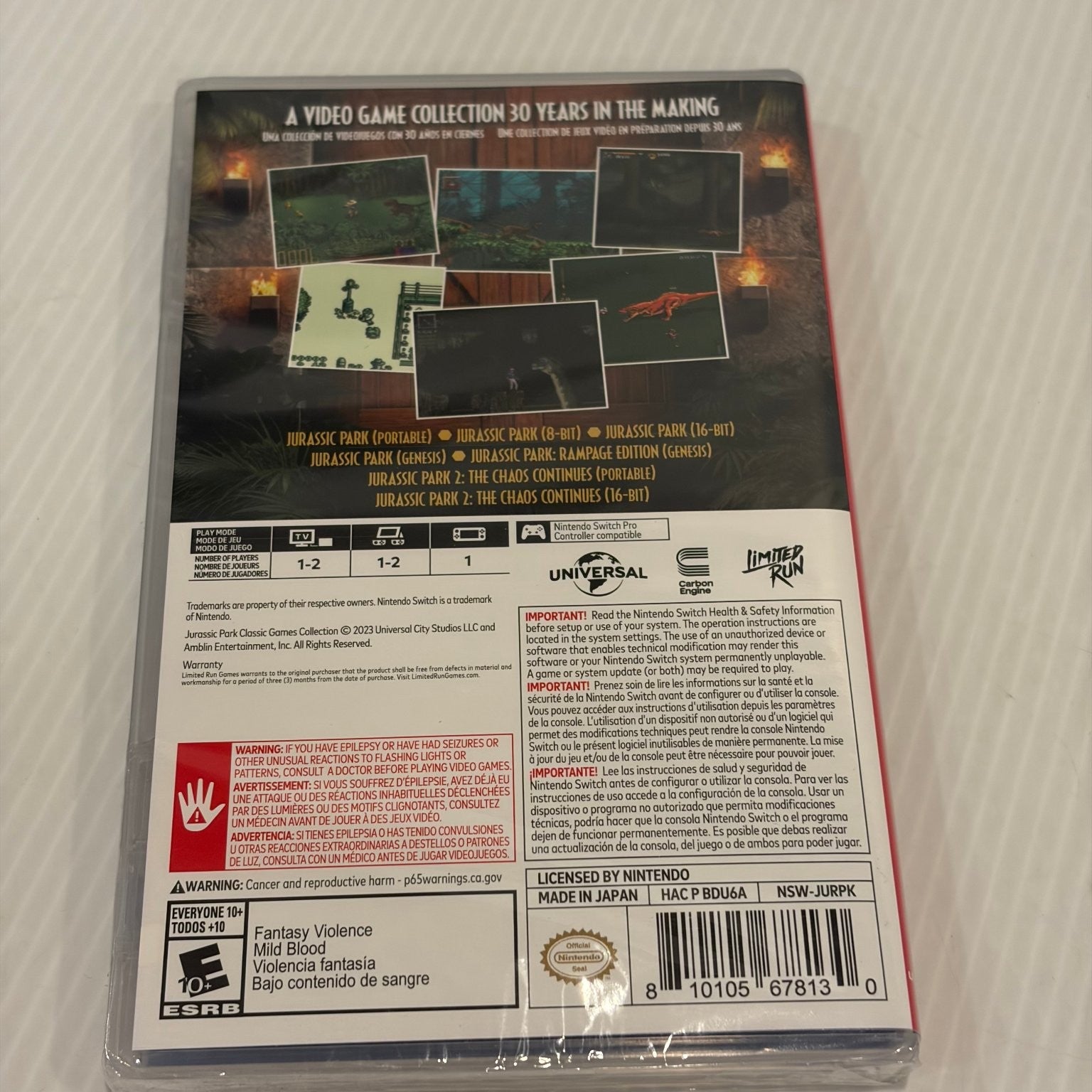 Jurassic Park Classic Games Collection Nintendo Switch Video Game Action