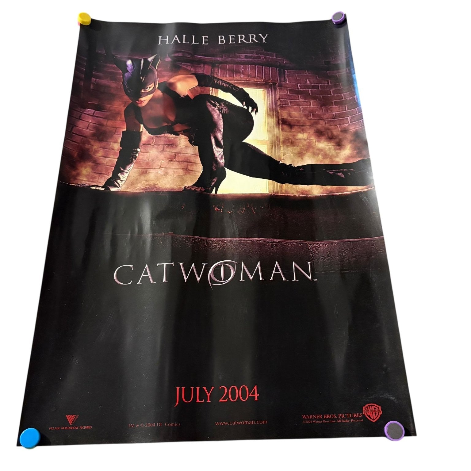 Vintage Catwoman 2004 Promotional Movie Poster Halle Berry Warner Bros. 25"x17"