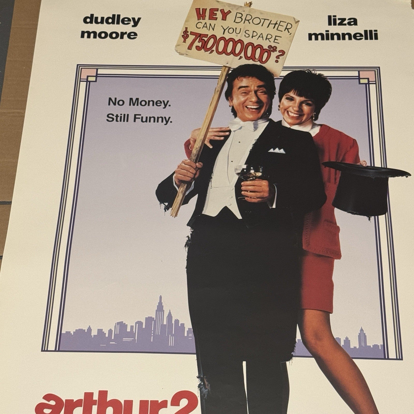 Vintage Arthur 2 On The Rocks Video Store Promotional Poster 42”x27”