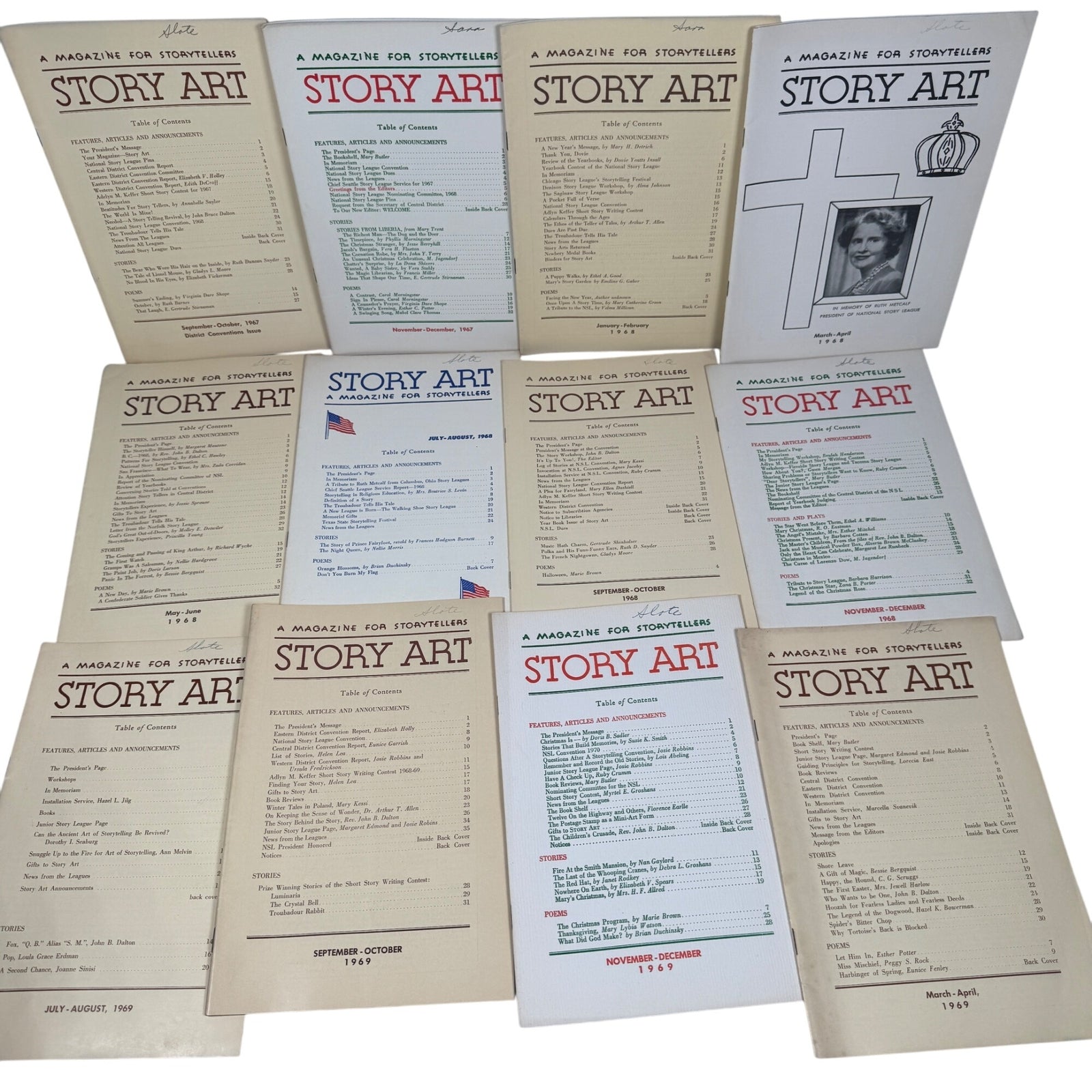 Story Art Magazines Mixed Lot (1963-1969) National Story League w/ Index