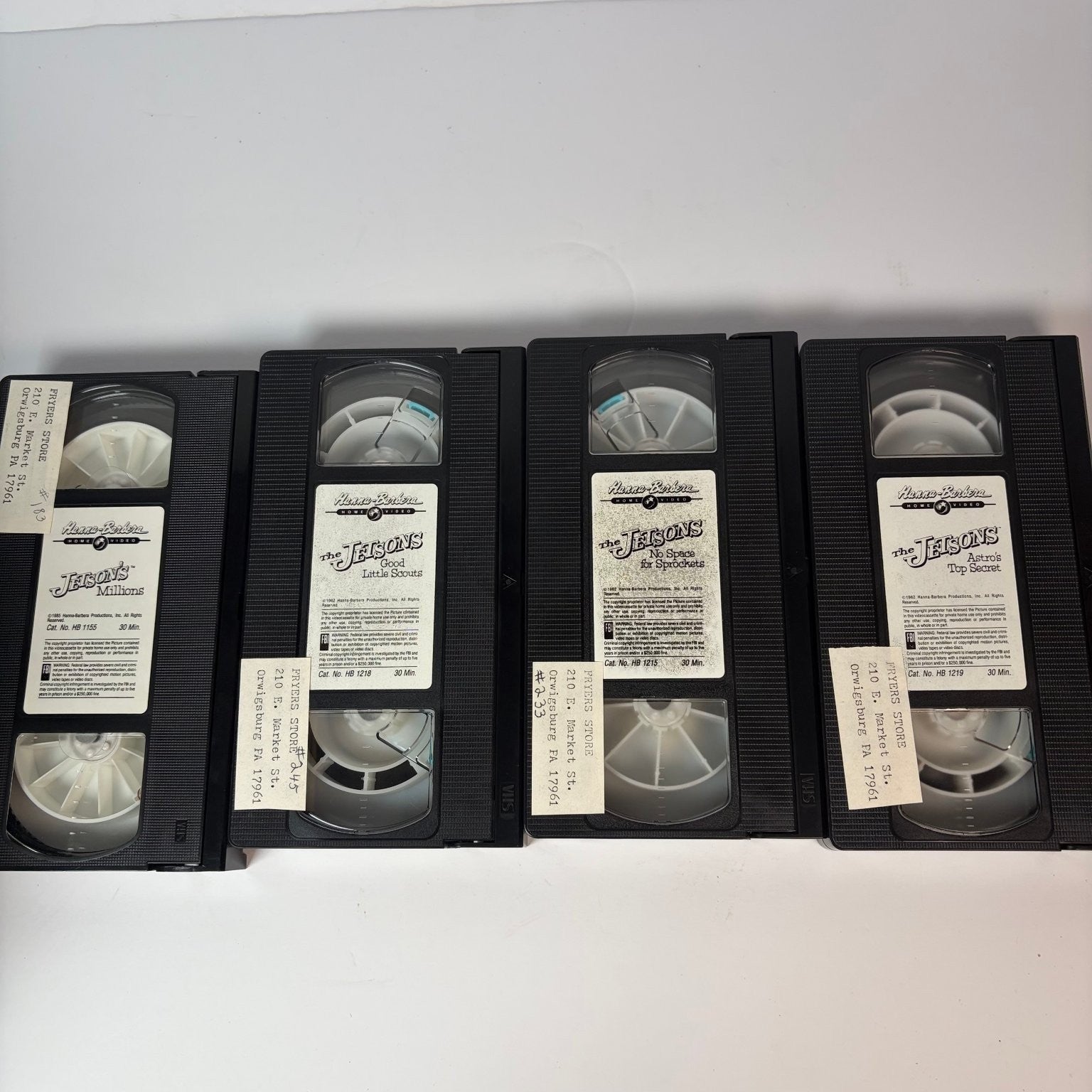 Jetsons VHS Lot 8 Tapes Hanna-Barbera Super Stars Cartoon 2000 Sci-Fi