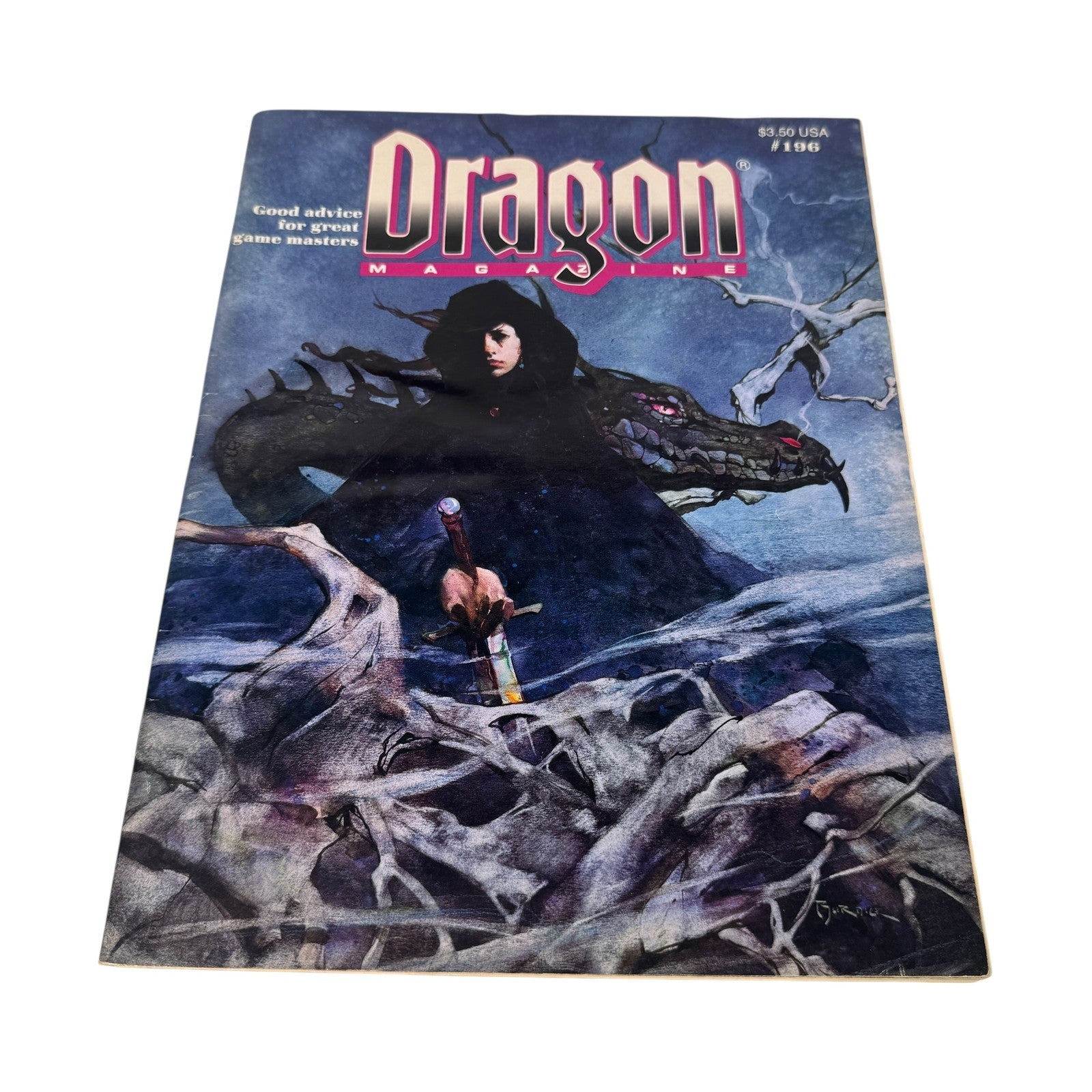 Vintage Dragon Magazine #196 TSR 1993 Fantasy RPG D&D Art Game Masters Softcover