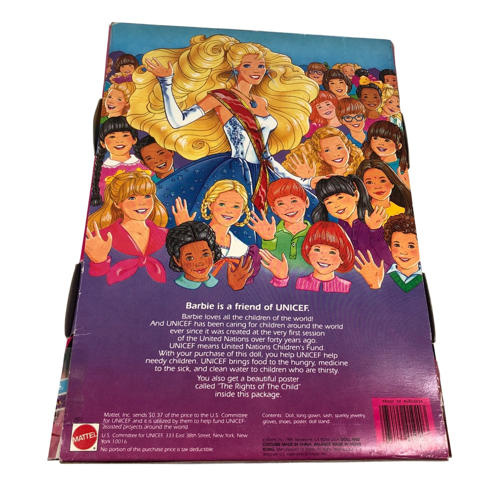 Special Edition UNICEF Barbie Doll In Original Packaging Vintage 1989 Mattel