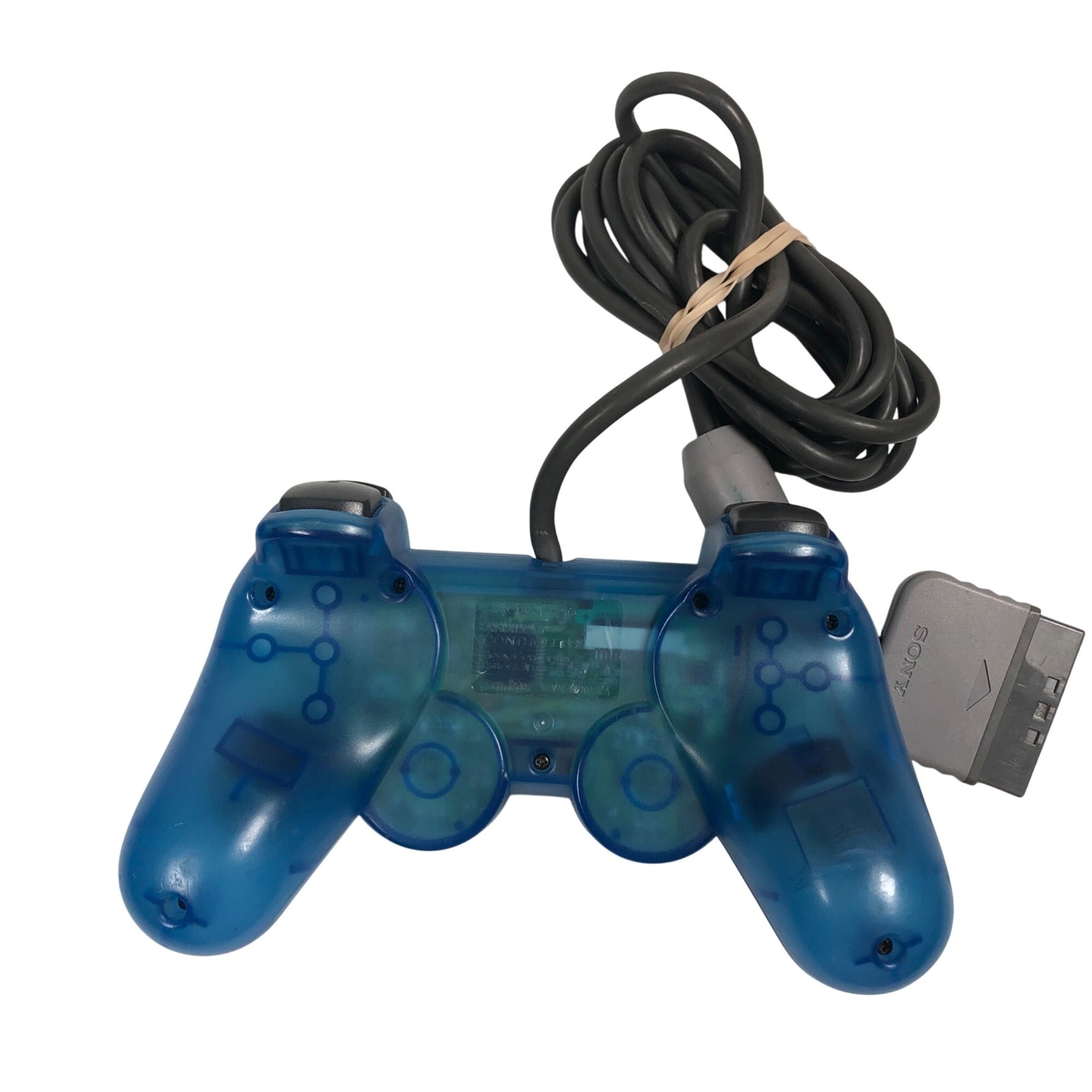 Sony Playstation 1 PSOne Transparent Blue DualShock Analog Controller Wired
