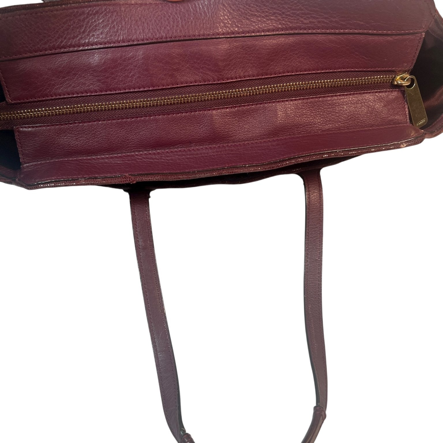 Coach Taylor Leather Alexis Carryall Tote Satchel Shoulder Bag Burgundy F25941