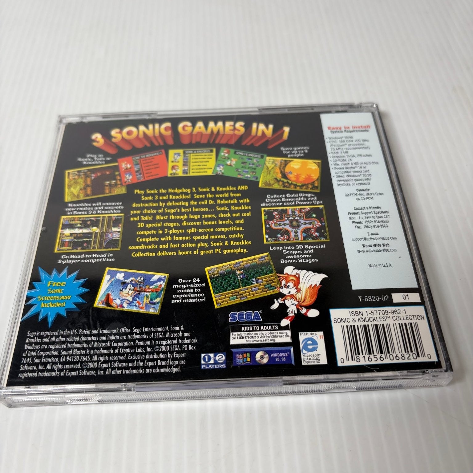 Sonic & Knuckles Collection PC Video Game 3-in-1 Retro Sega Classics