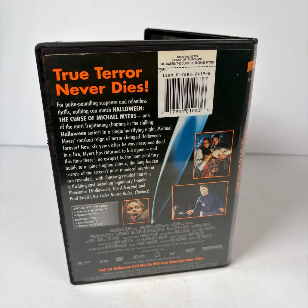 Halloween: The Curse of Michael Myers DVD Dimension Donald Pleasence Paul Rudd