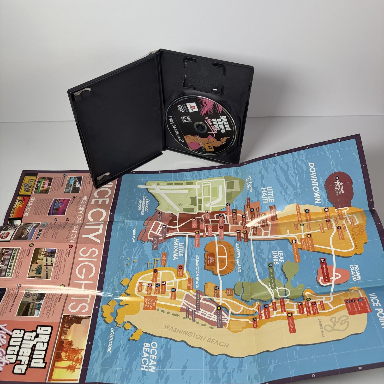 Grand Theft Auto Vice City PS2 PlayStation 2 (Complete w/ Manual & Map) GTA