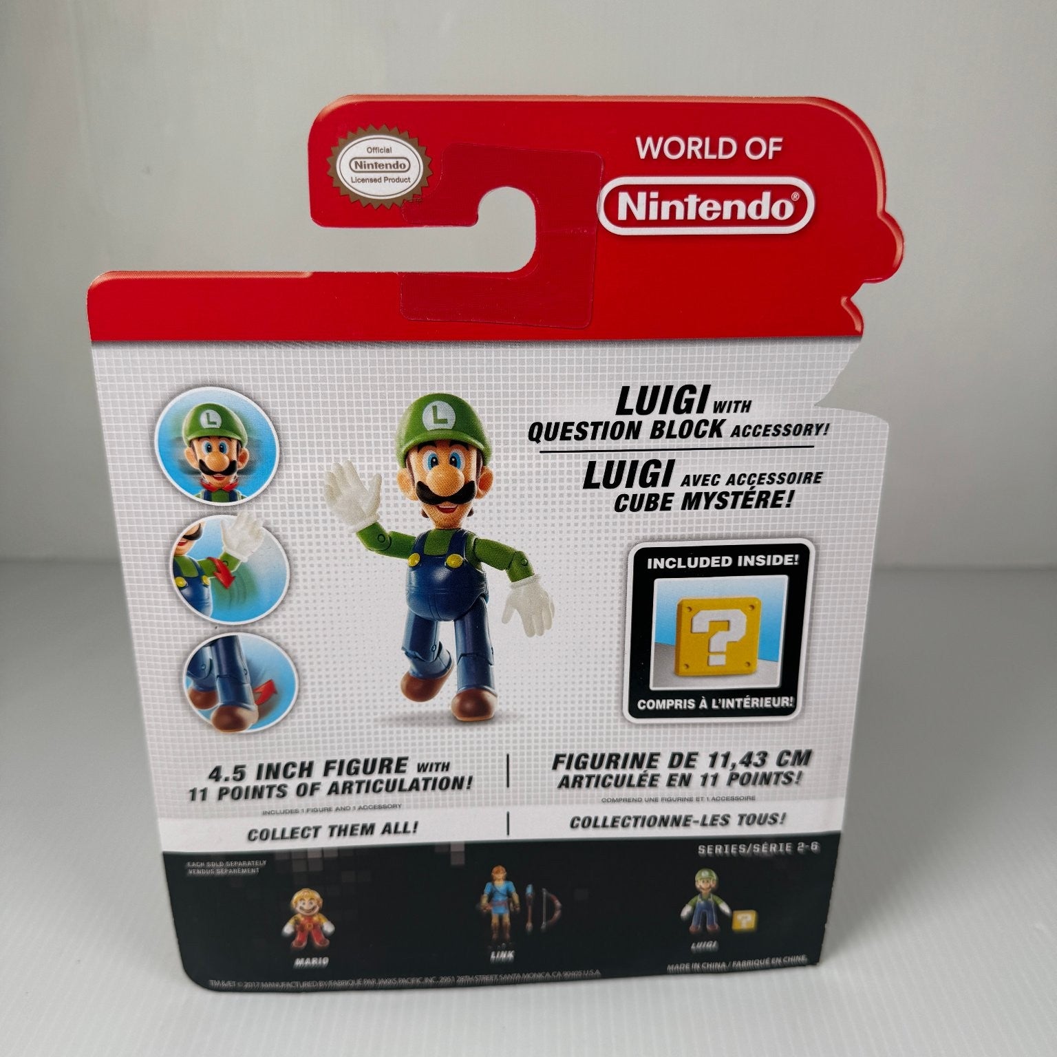 Luigi Super Mario Bros 4.5 Inch Figure with Question Block Series 2-6